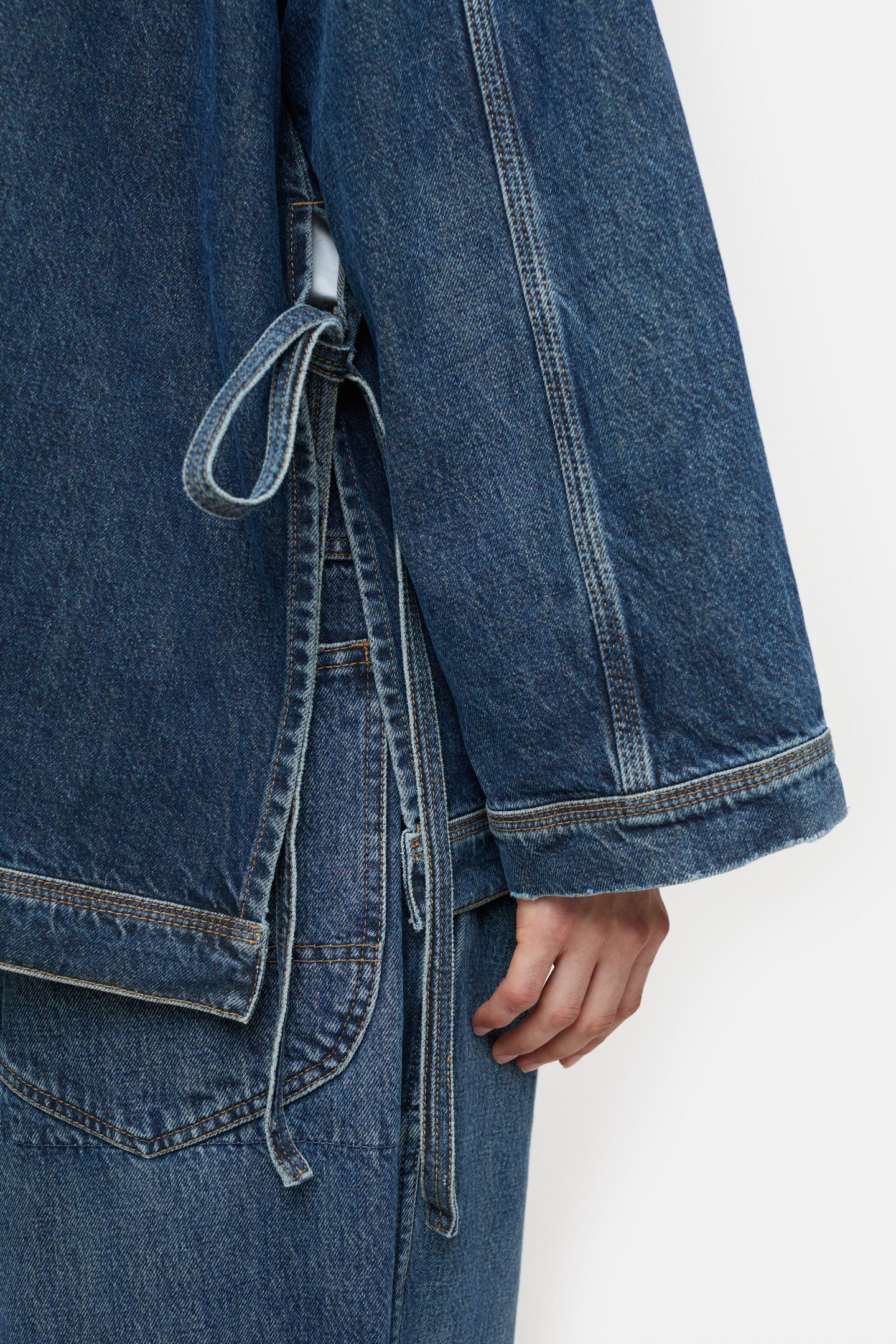 SHIRT WITH STRAPS CROPPED SHIRTS & BLOUSES DARK BLUE 5