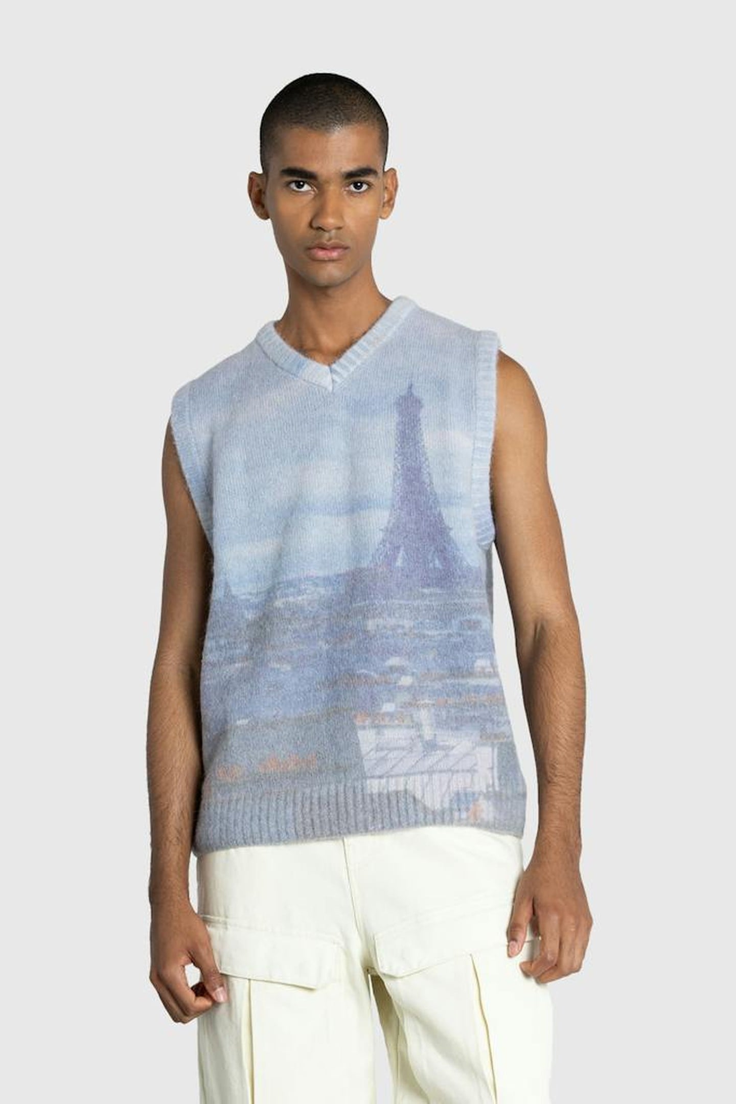 HIGHSNOBIETY – PARIS CITYSCAPE SWEATER VEST MULTI 1