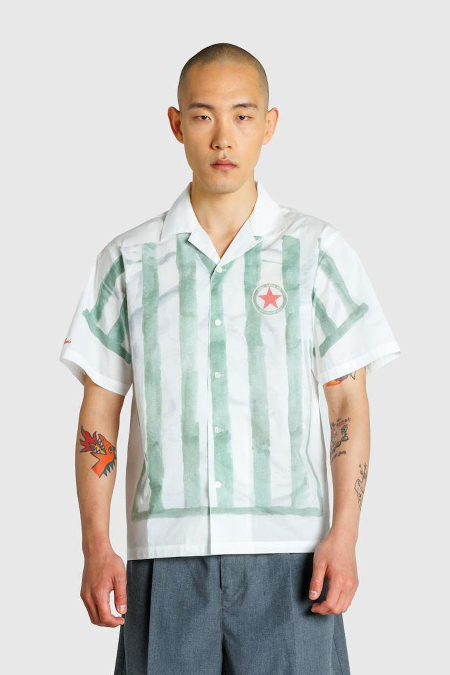 RED STAR X  HIGHSNOBIETY – FOOTBALL KIT SHIRT WHITE/GREEN 1