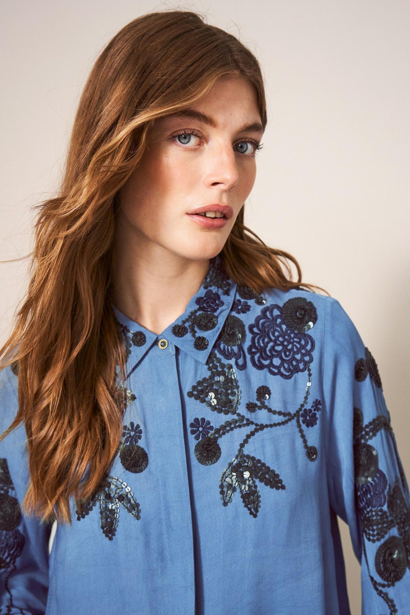 ARDEN SEQUIN SHIRT BLUE MULTI 3