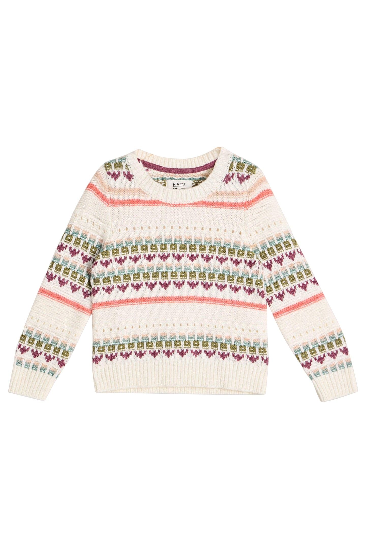 FAIRISLE CREW JUMPER NATURAL MULTI 2