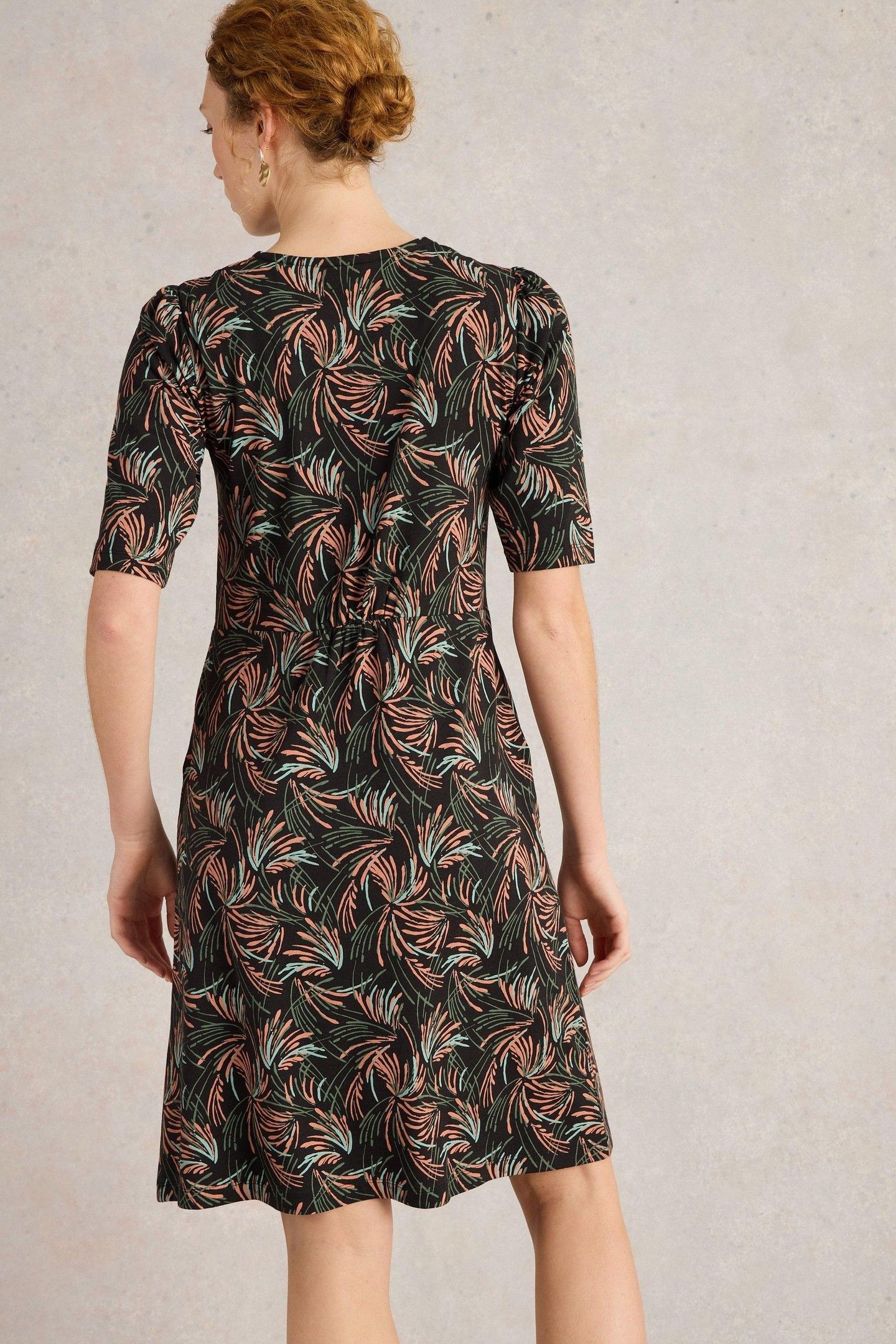 OLIVIA JERSEY DRESS BLACK PRINT 2