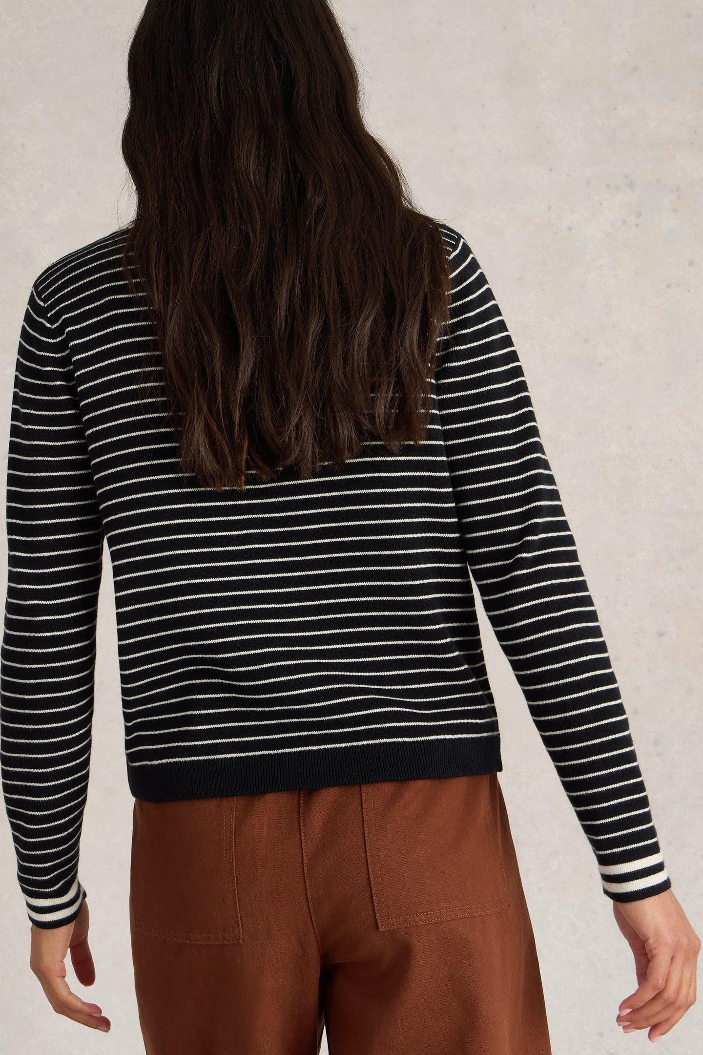 CHARLOTTE STRIPE CARDI BLACK MULTI 2