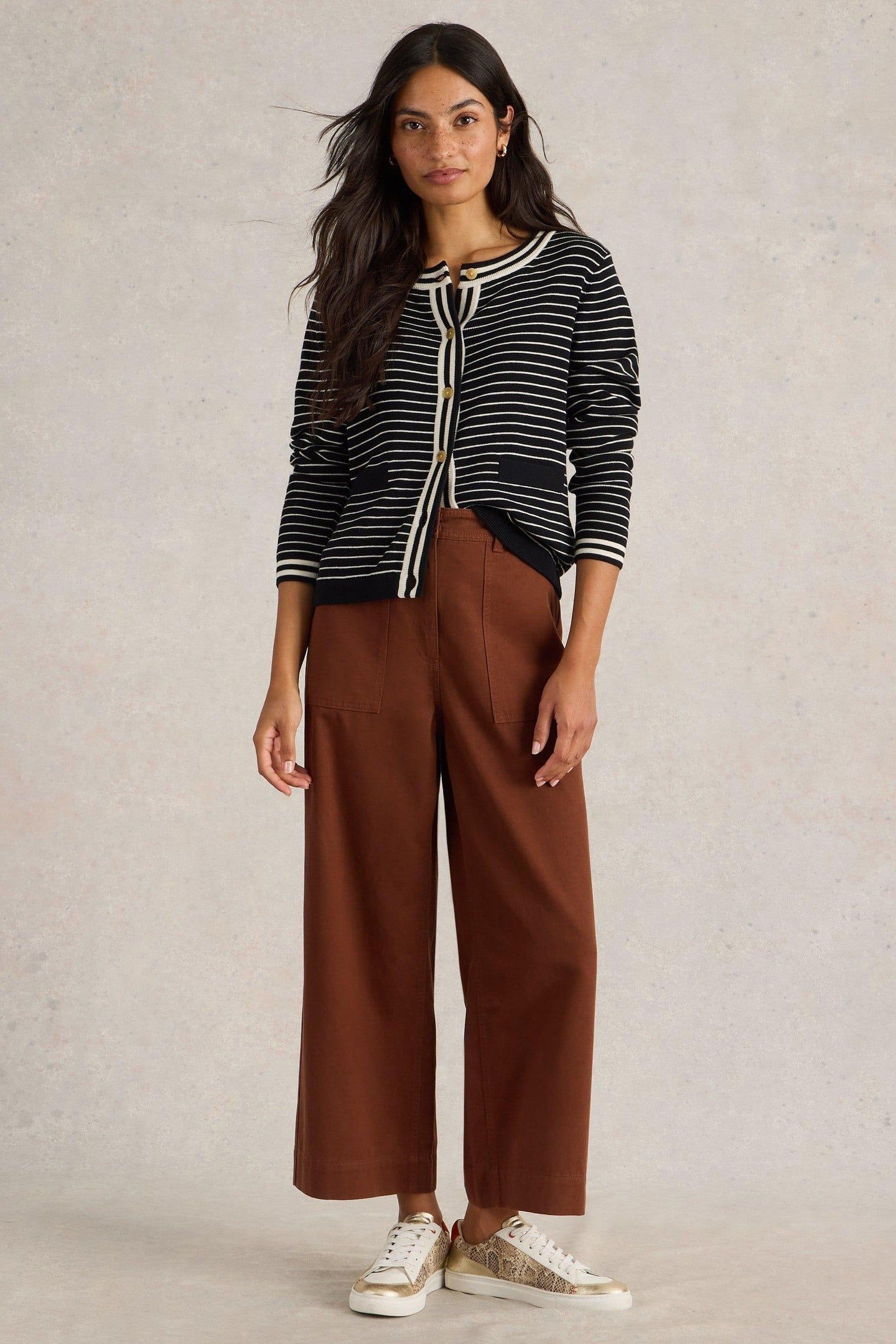 CHARLOTTE STRIPE CARDI BLACK MULTI 1