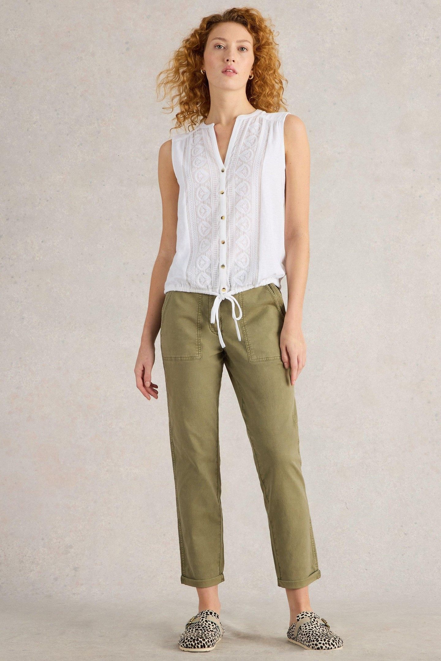 TULIP SLEEVELESS SHIRT BRILLIANT WHITE 1