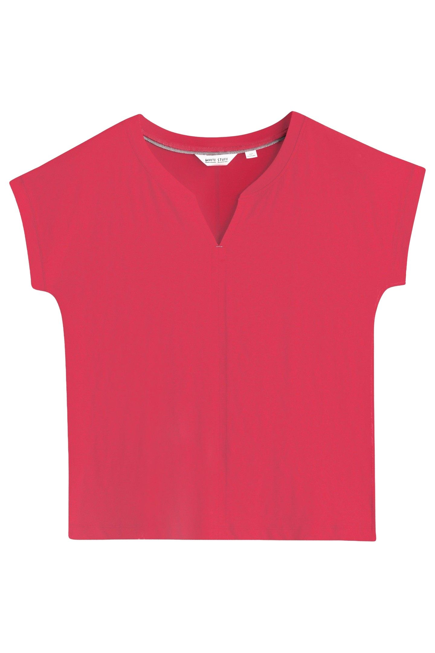 NELLY NOTCH NECK TEE BRIGHT PINK 3