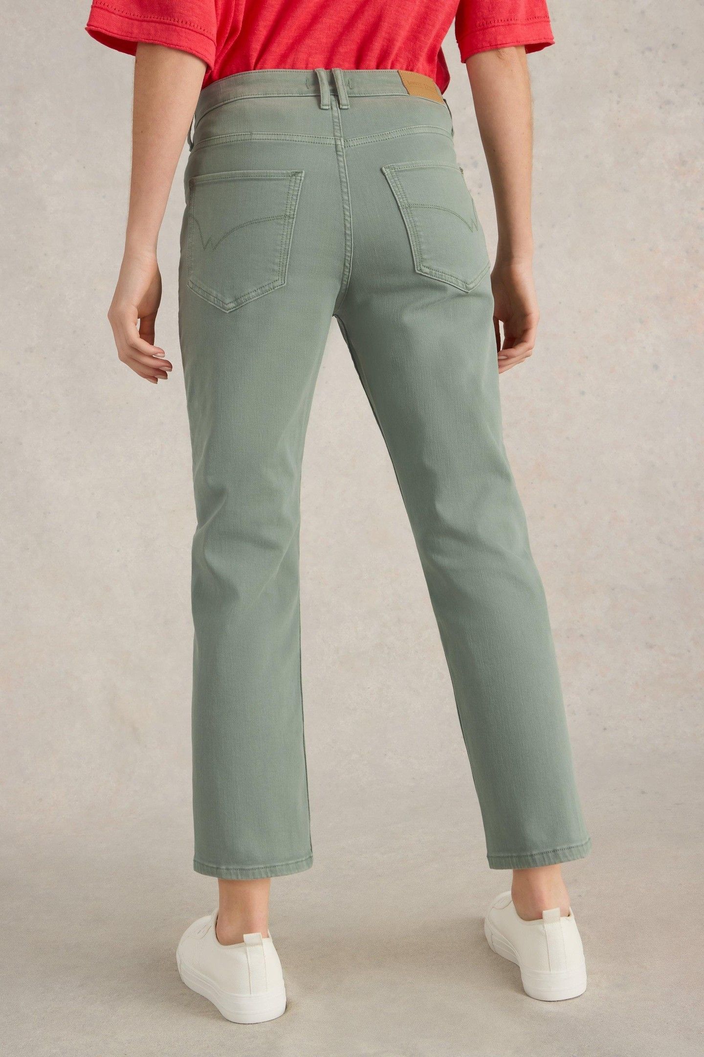 BLAKE STRAIGHT CROP JEAN MID GREEN 2