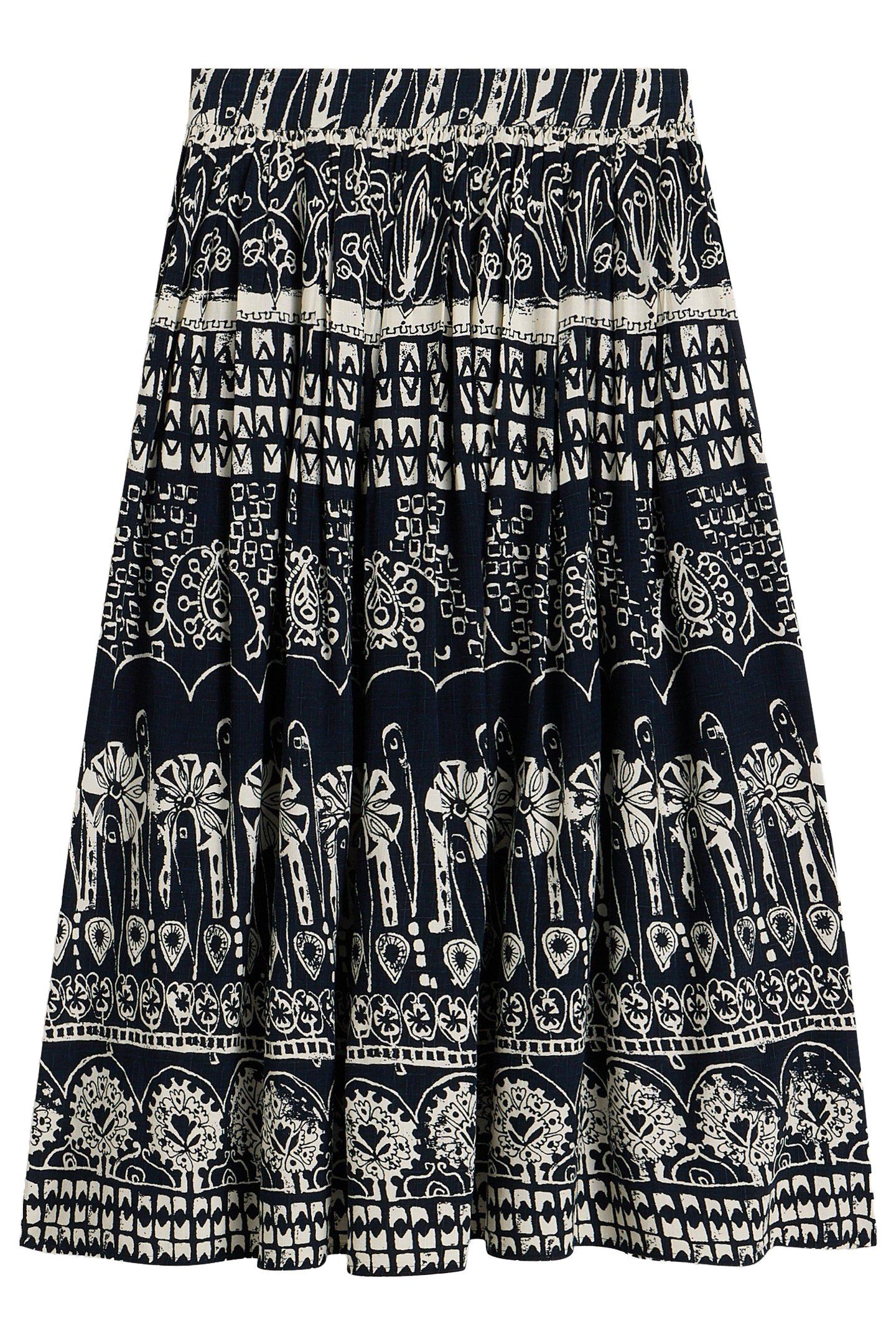 ABIGAIL MIDI SKIRT NAVY PRINT 3