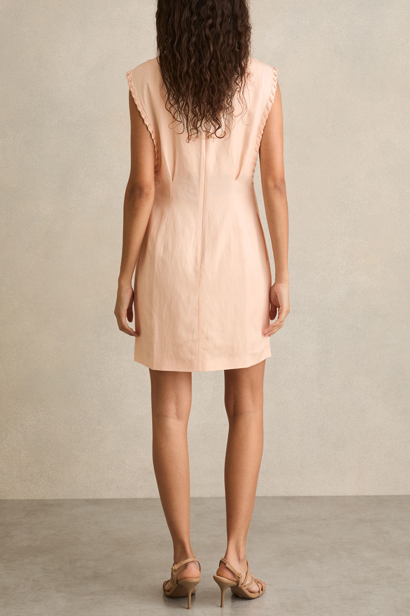CRAFT STITCHED SLEEVELESS DRESS PEACH 3