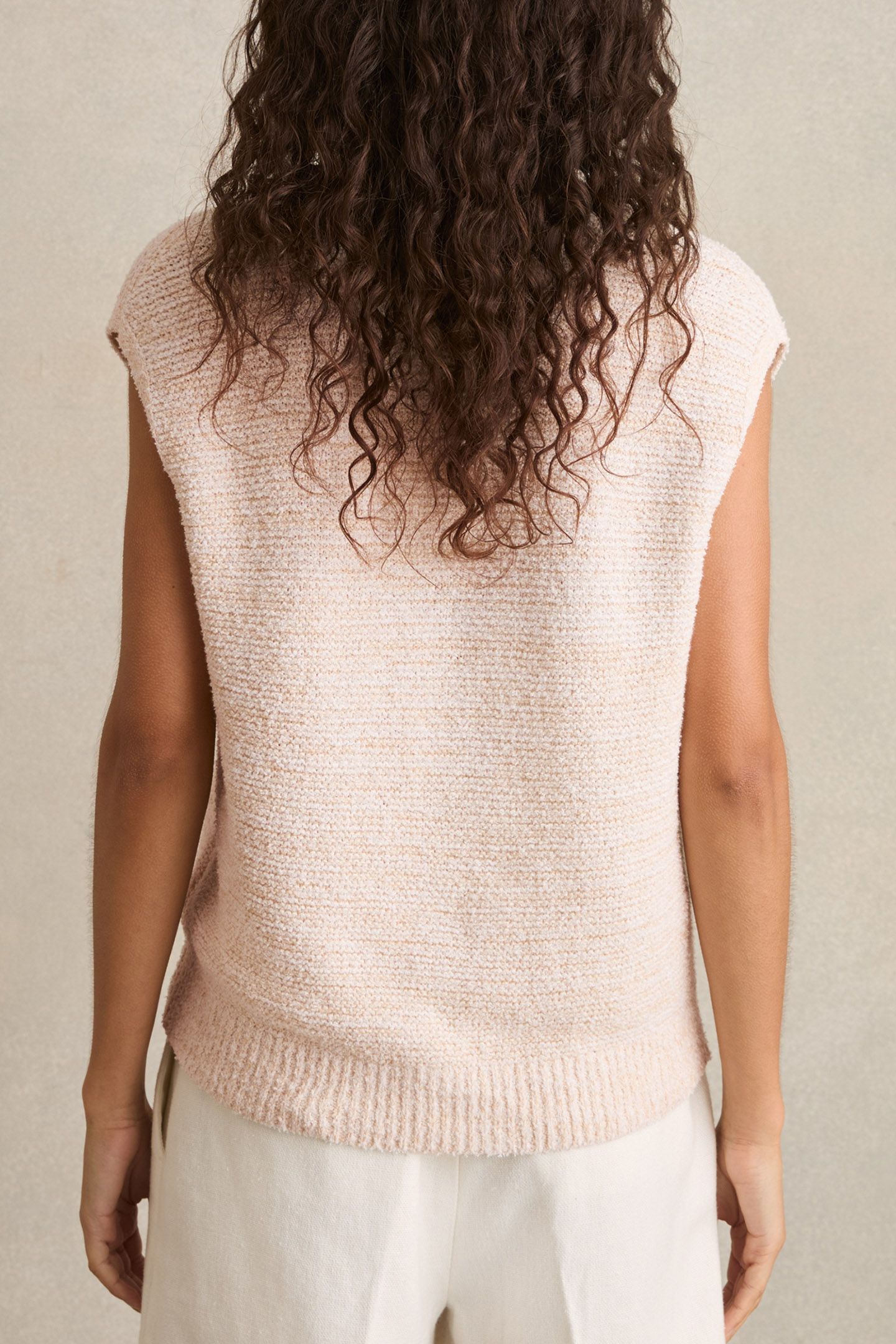BUTTON THROUGH KNITTED TOP IVORY 2