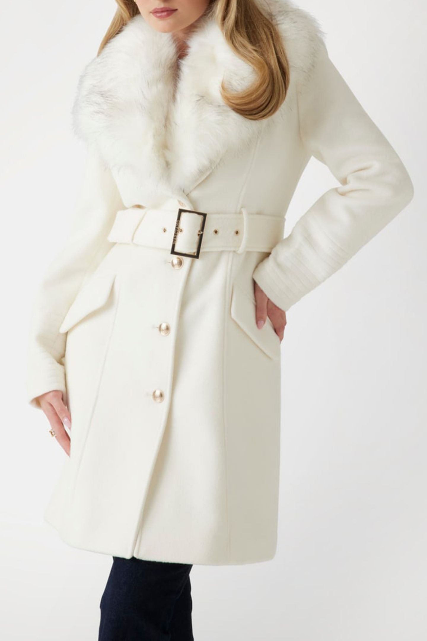 MARCIANO BY GUESS LORETA COAT PALE PEARL MULTI 1