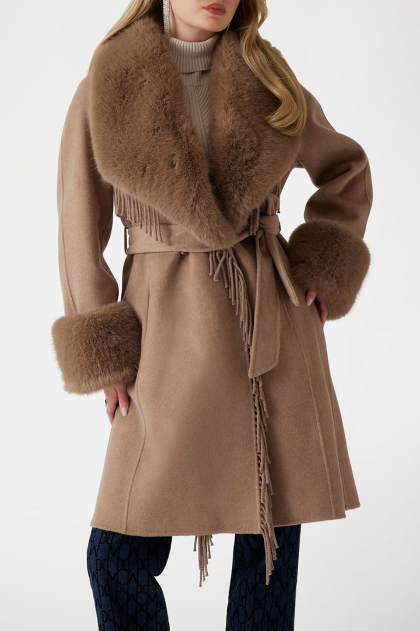 MARCIANO BY GUESS LILIANA COAT SILK TAUPE 3