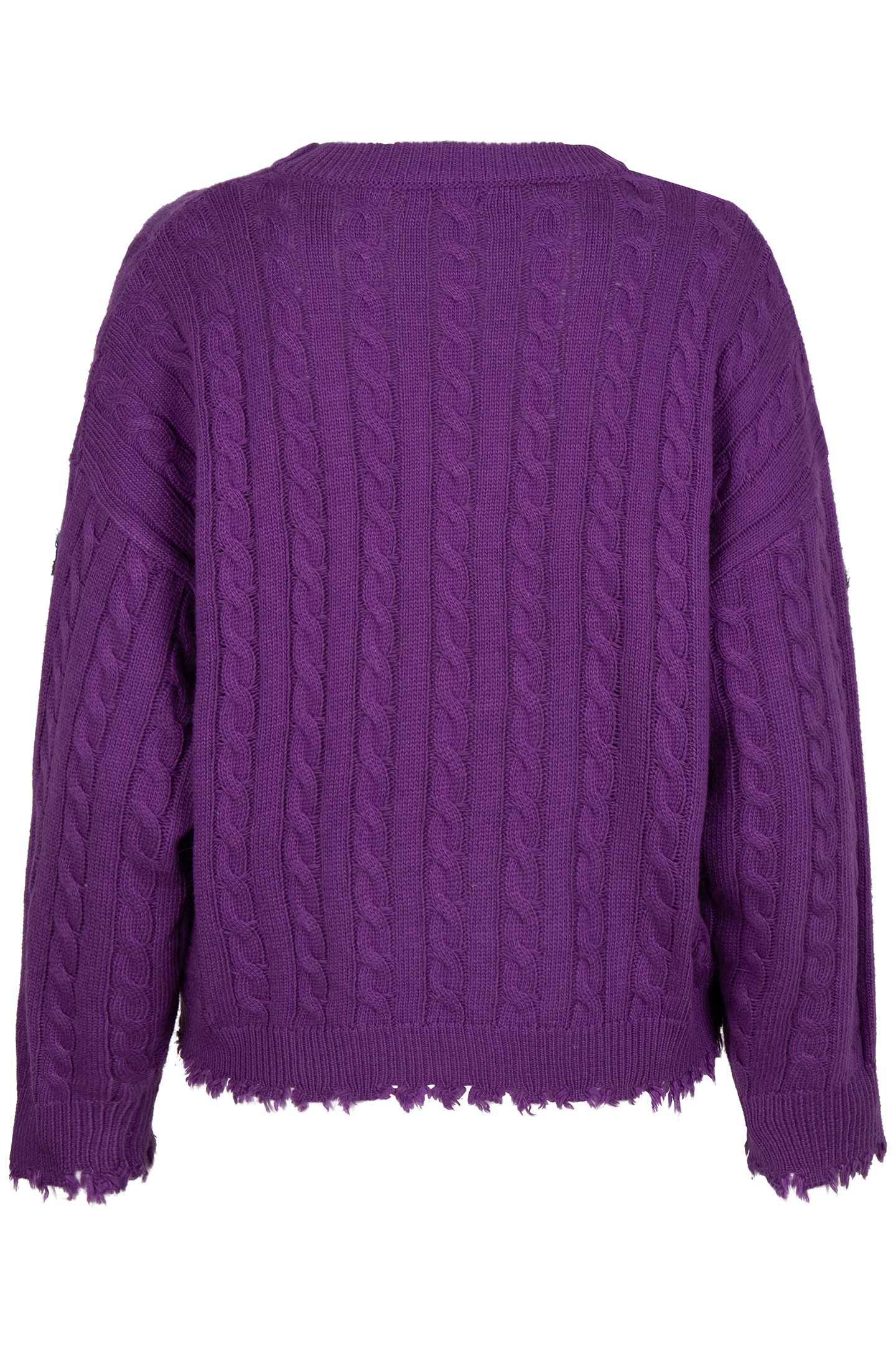 SWEATER CABLES RAW EDGE DEEP LAVENDER 5