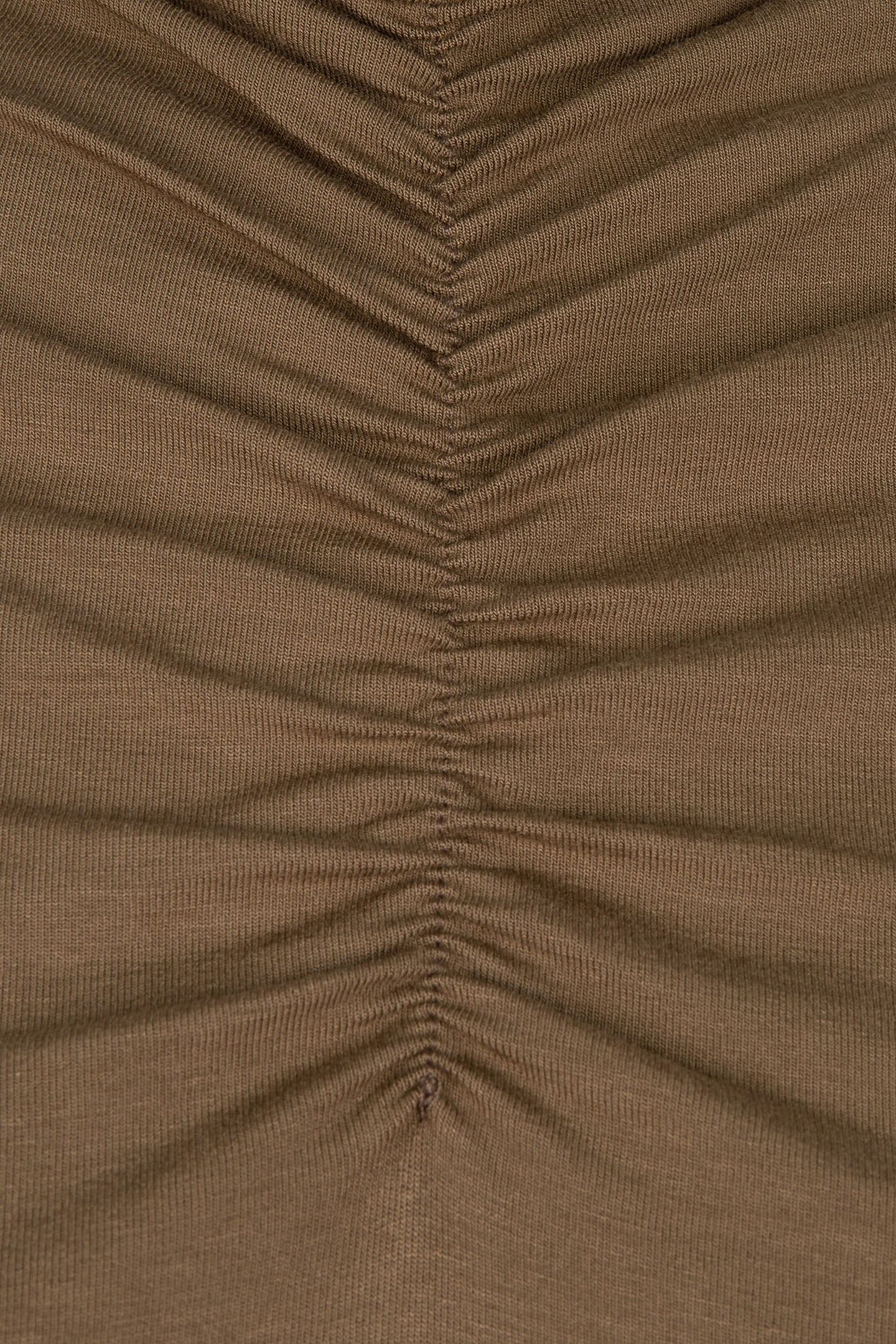 TOP SMOCKED NECKLINE SOLID SJ ARMY GREEN 5