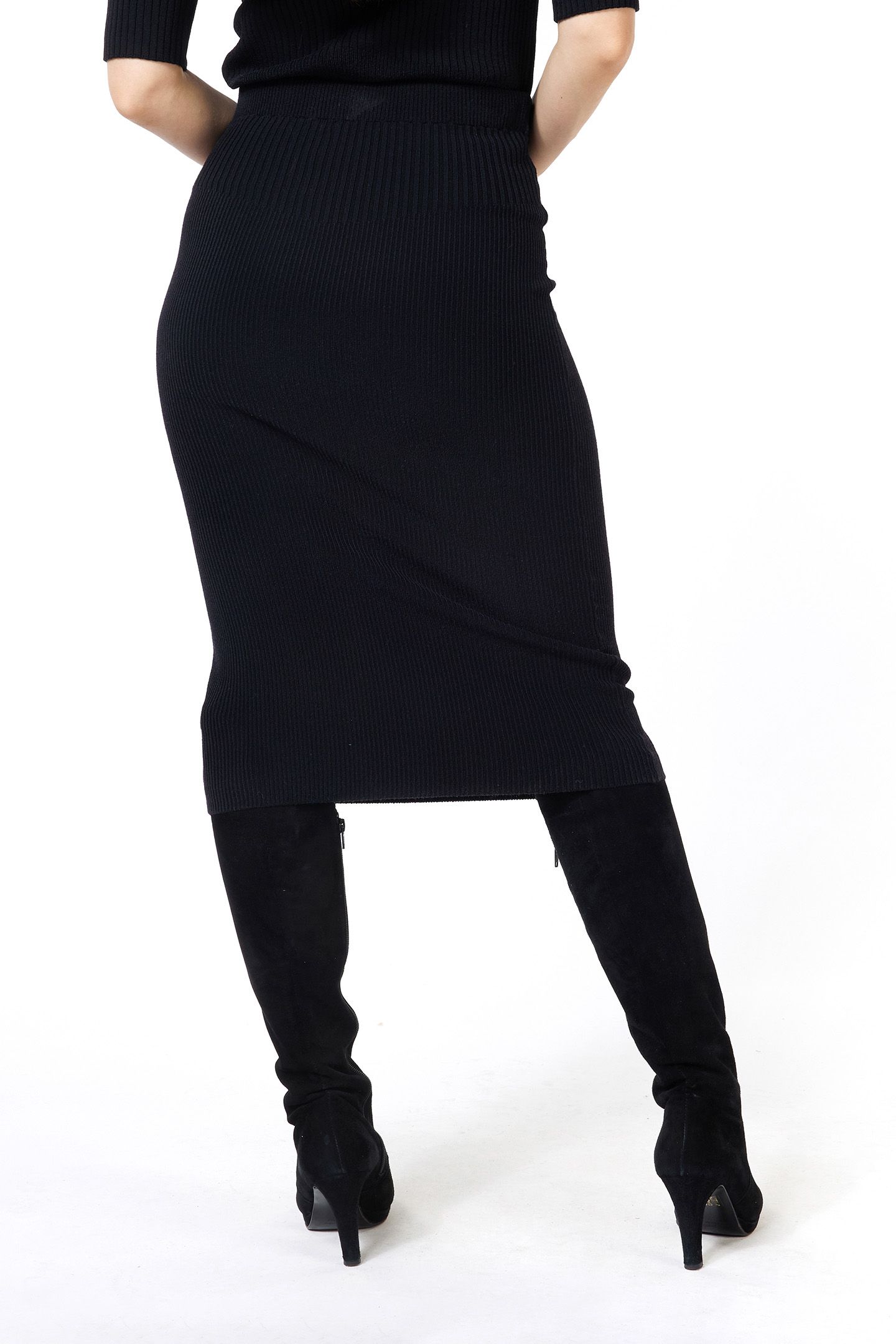 SKIRT KNITTED MIXED RIB BLACK 3