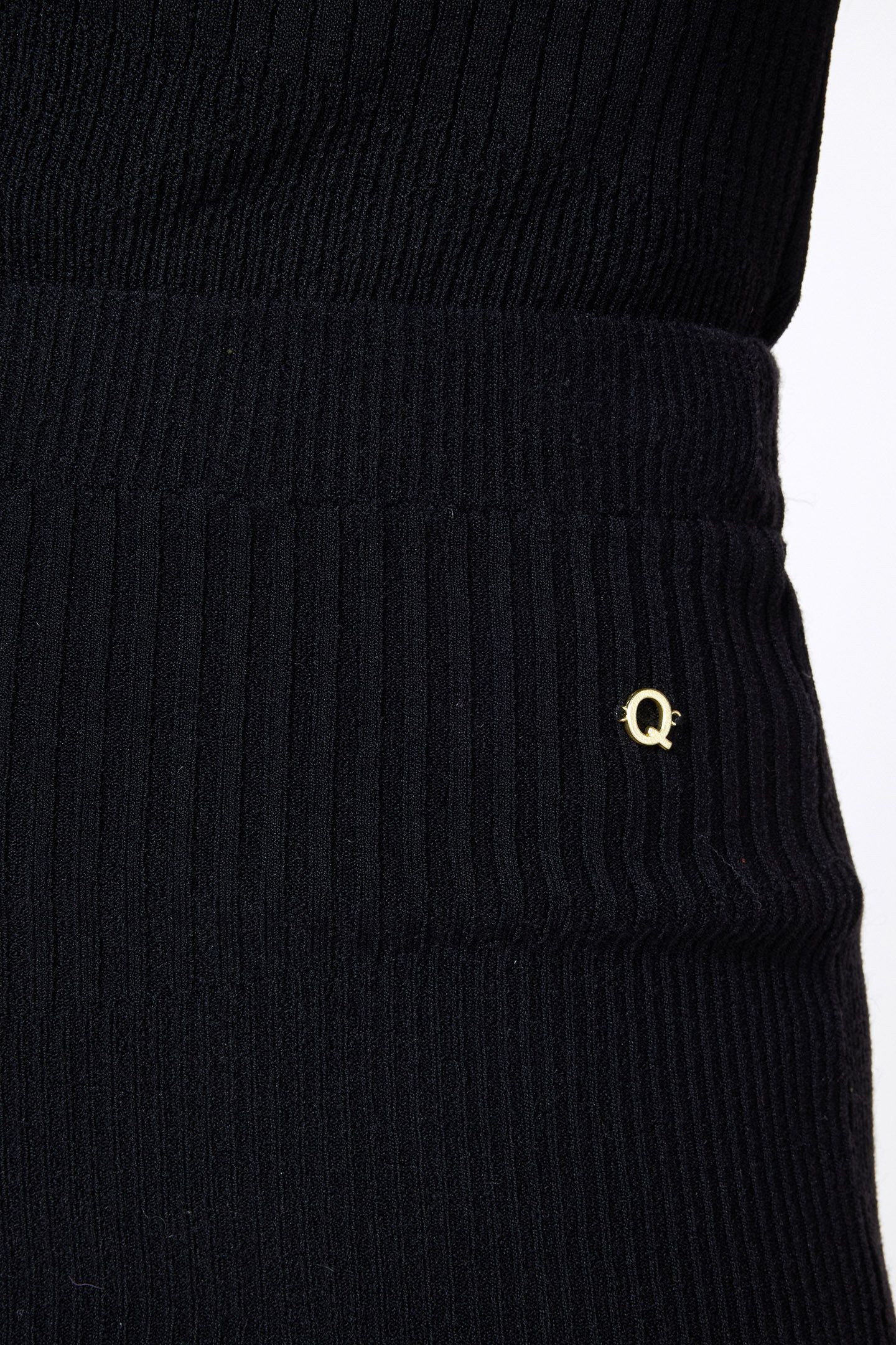 SKIRT KNITTED MIXED RIB BLACK 6