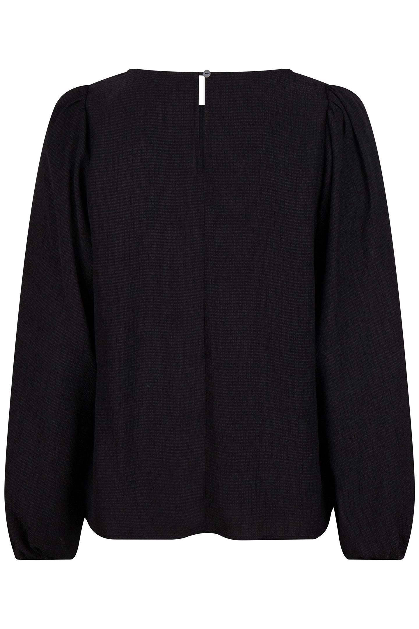 BLOUSE R-NECK STRUCTURE BLACK 6