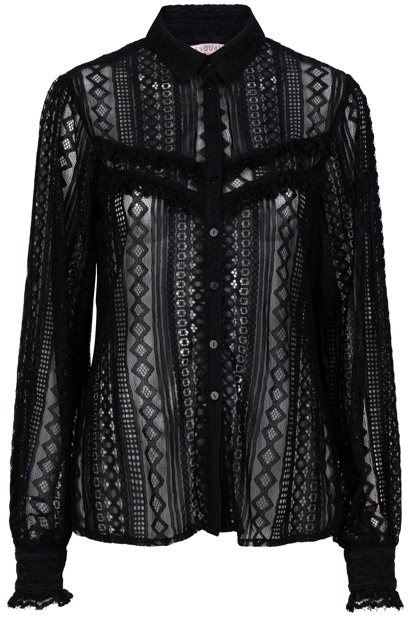 BLOUSE LACE PUFF SLVE BLACK 5
