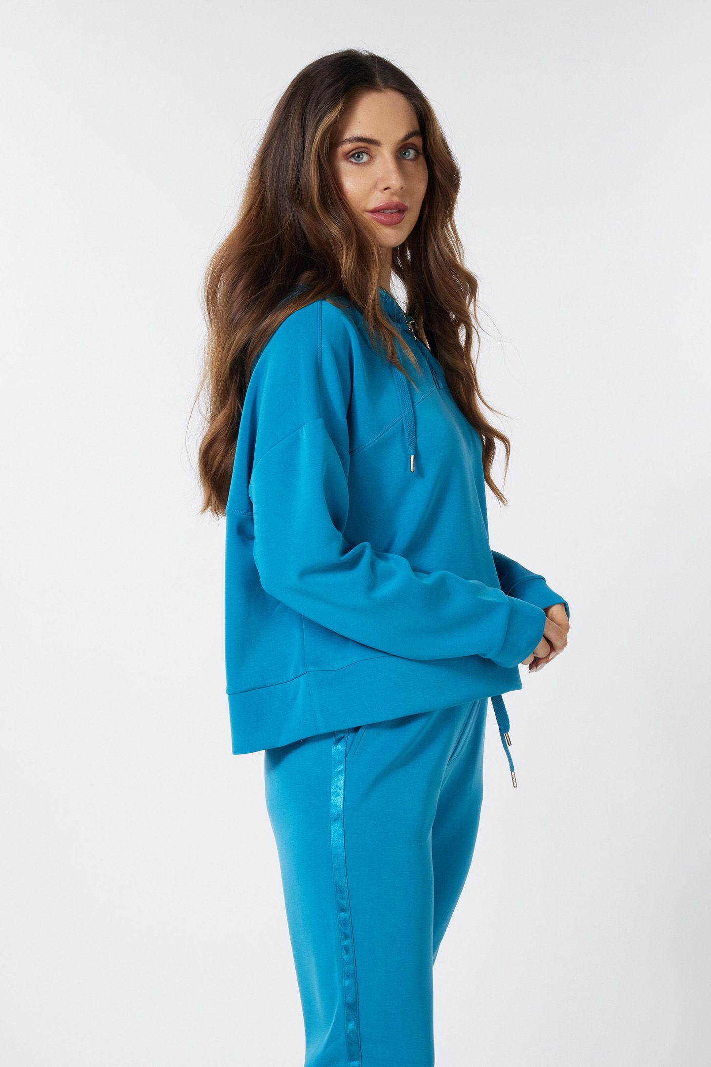 SWEATER HOODIE MODAL PETROL 5