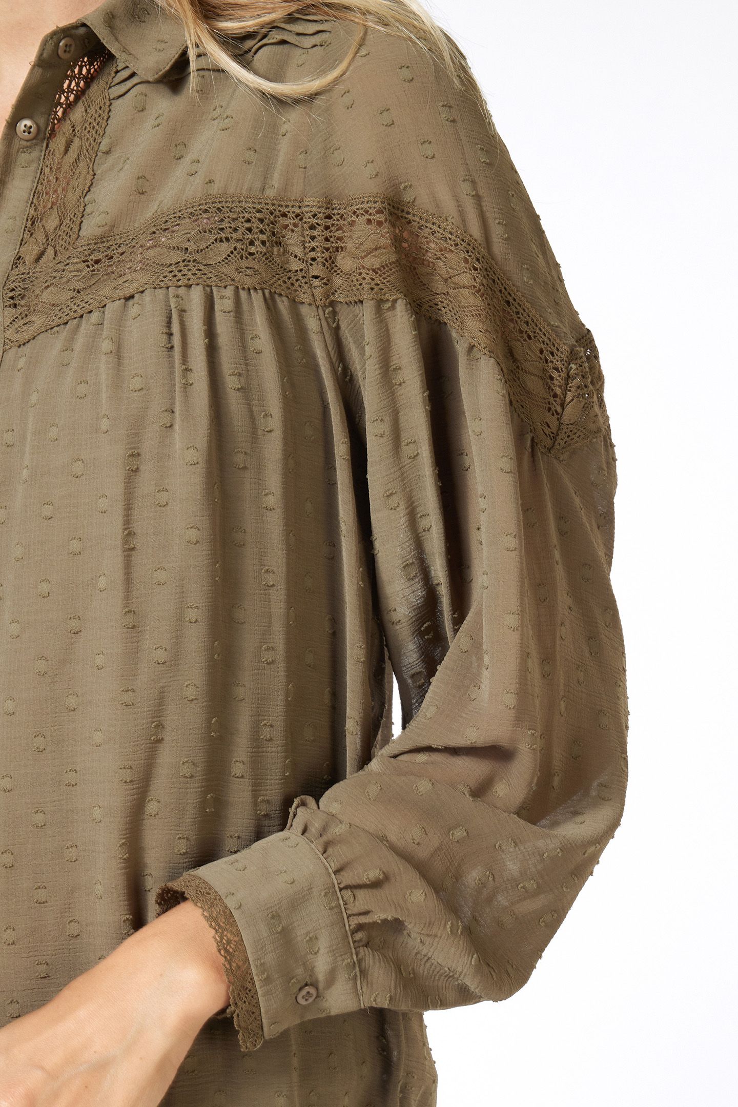 BLOUSE TAPES PLUMETIS ARMY GREEN 7
