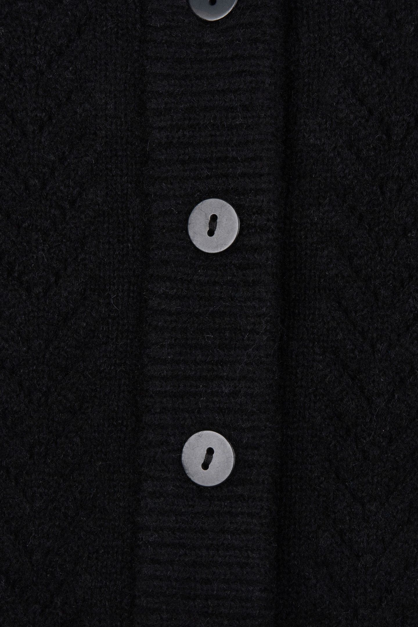 CARDIGAN PUFF SLVE CABLE & AJOUR BLACK 10