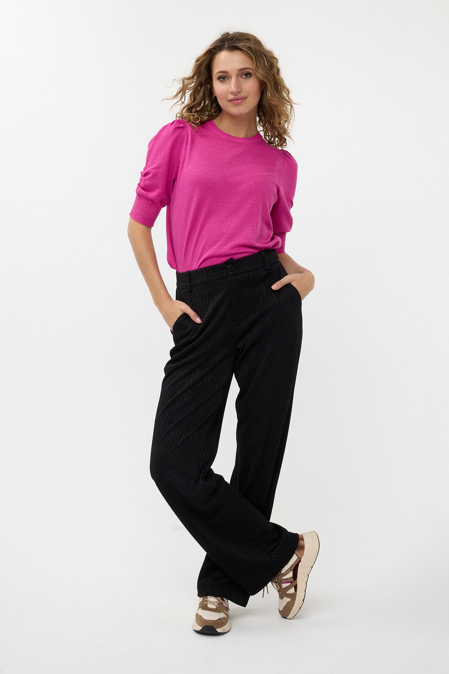 TROUSERS JACQUARD STRETCH BLACK 3