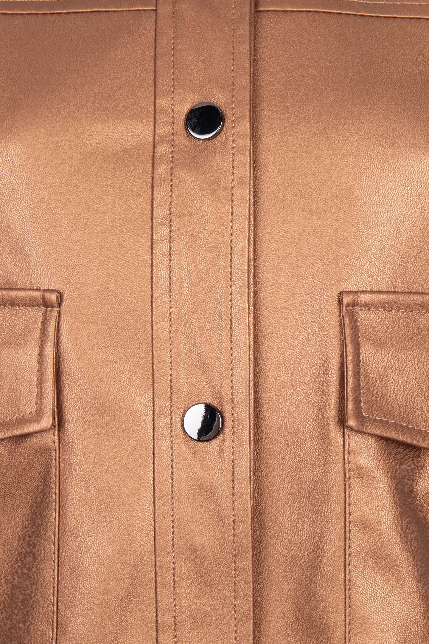 JACKET SHORT VEGAN LEATHER BRANDY 9