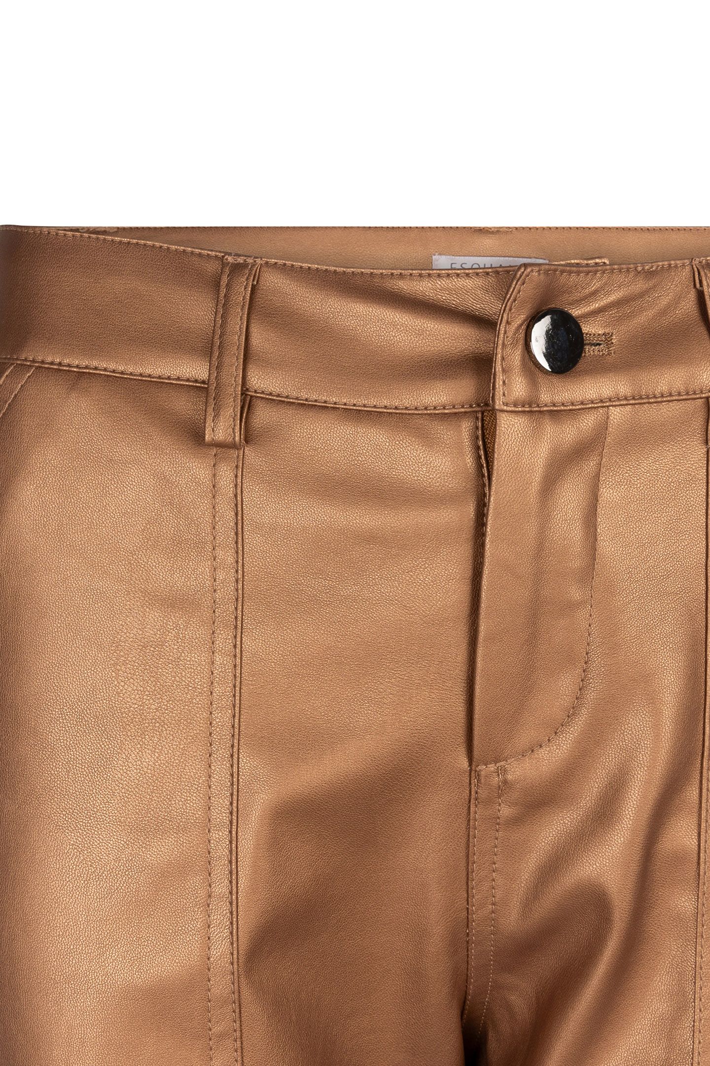 TROUSERS CARGO VEGAN LEATHER BRANDY 10
