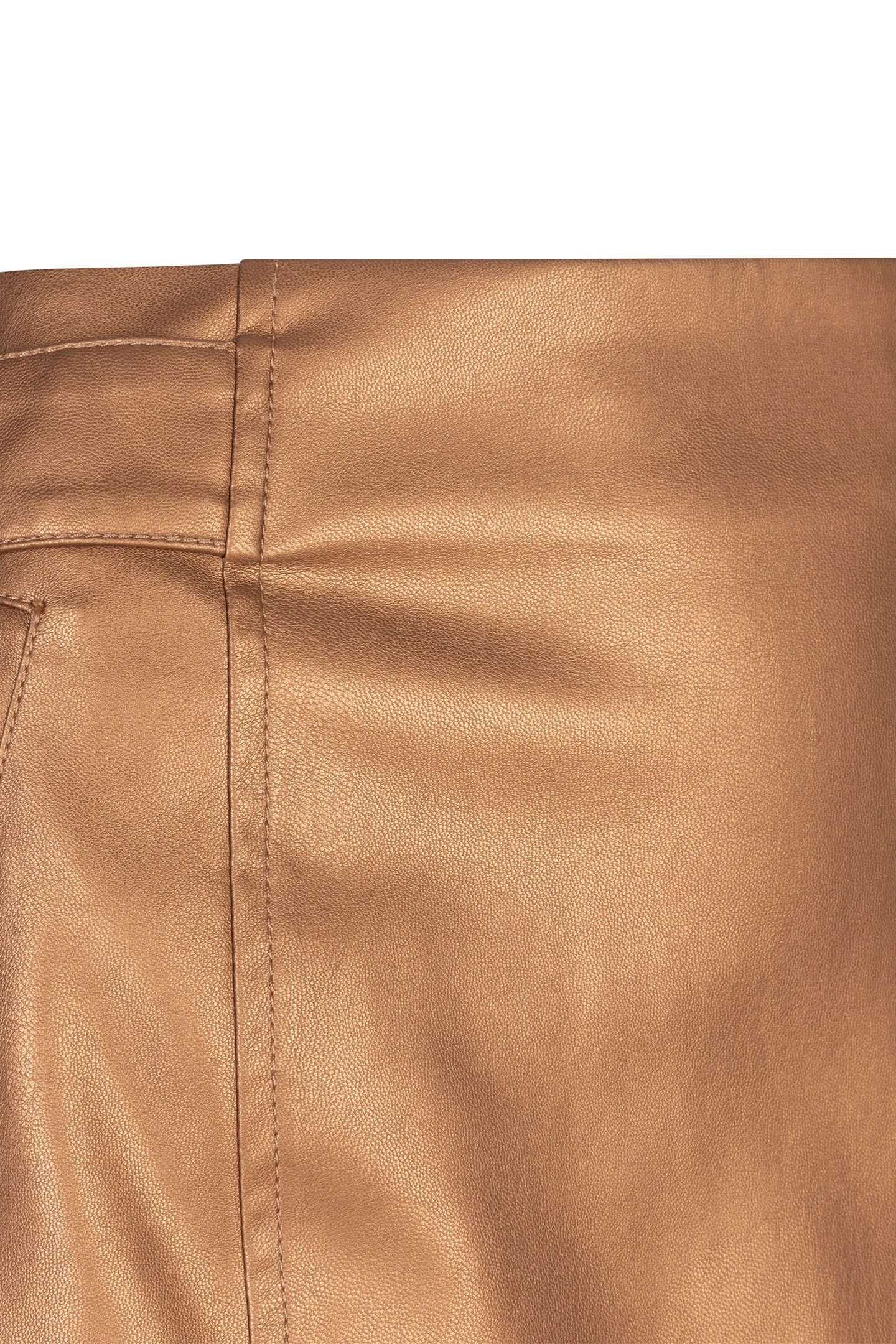 SKIRT SHORT VEGAN LEATHER BRANDY 9