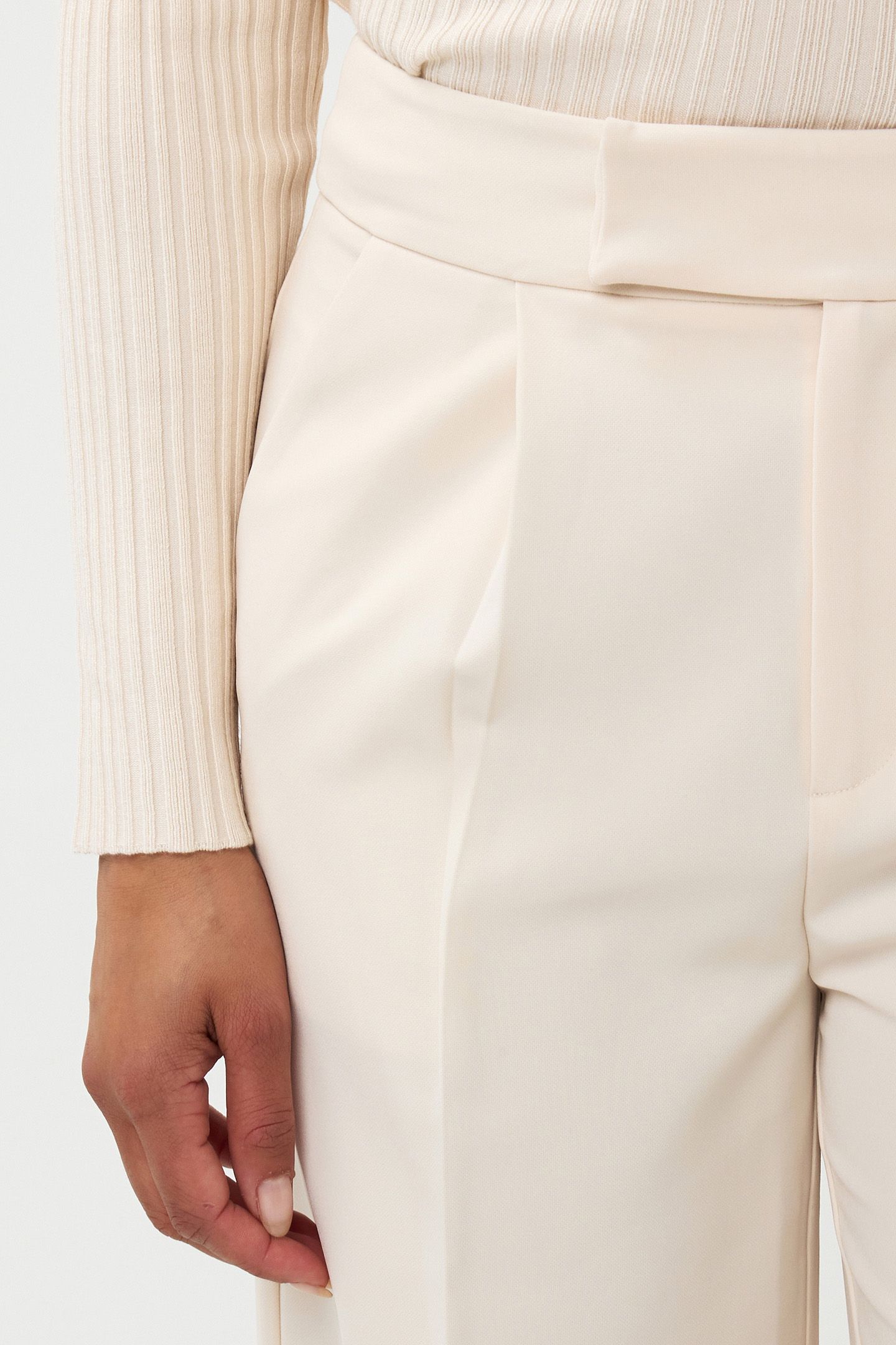 TROUSERS HIGH WAIST WIDE CITY BEIGE 7