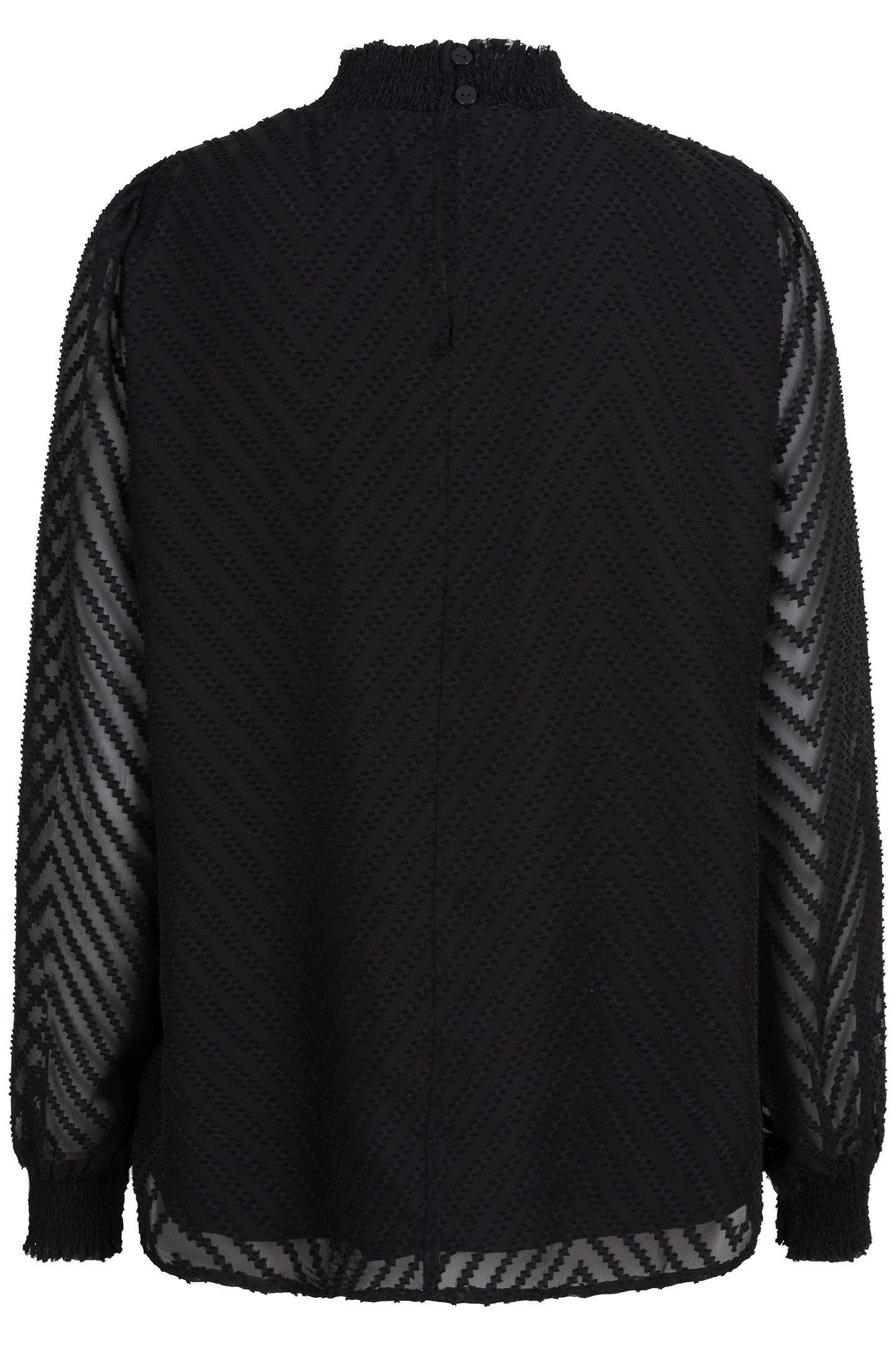BLOUSE ALLOVER ZIGZAG PLUMETIS BLACK 5