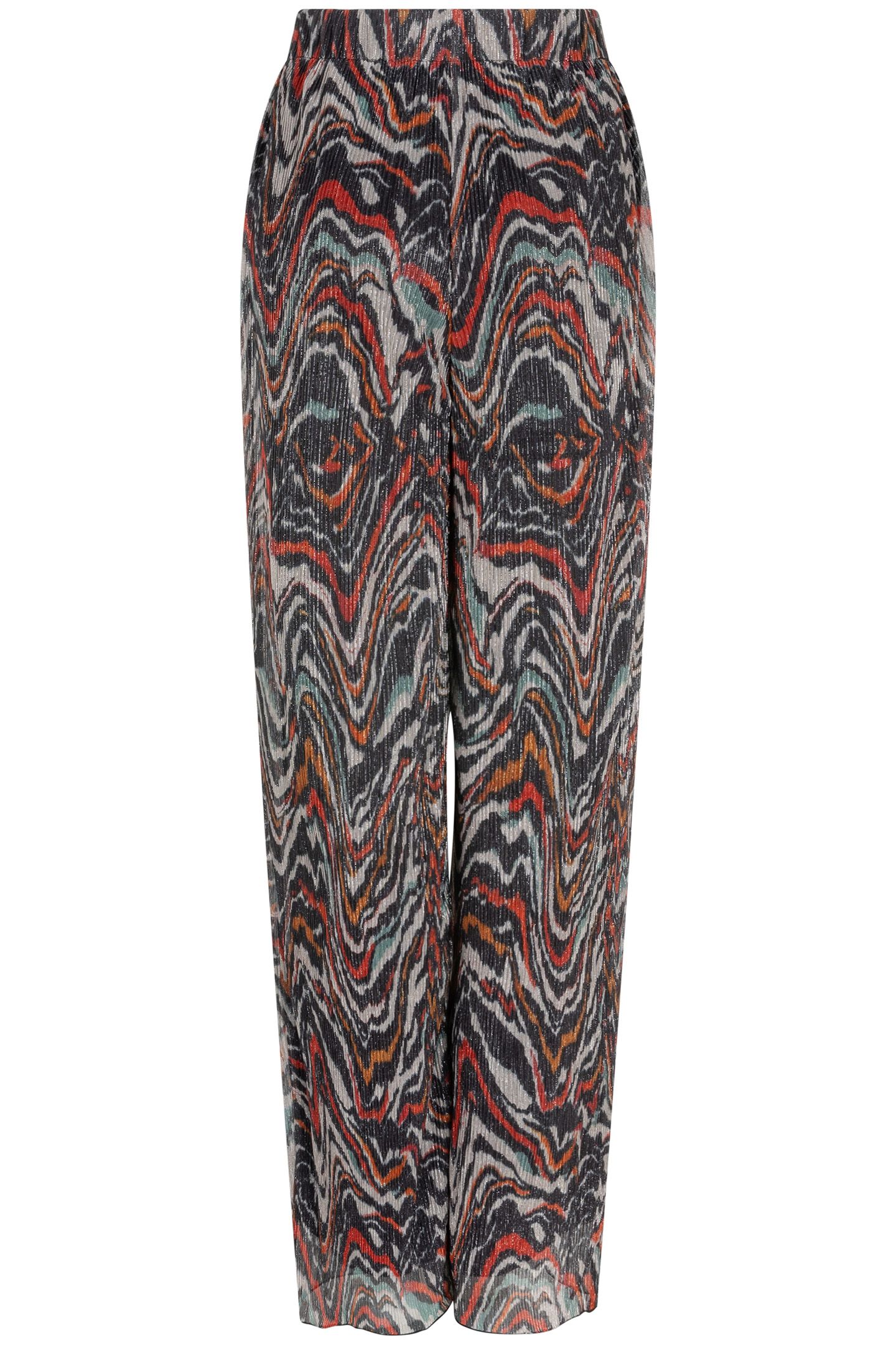 TROUSERS LUREX PLISSE WAVES PRINT 5