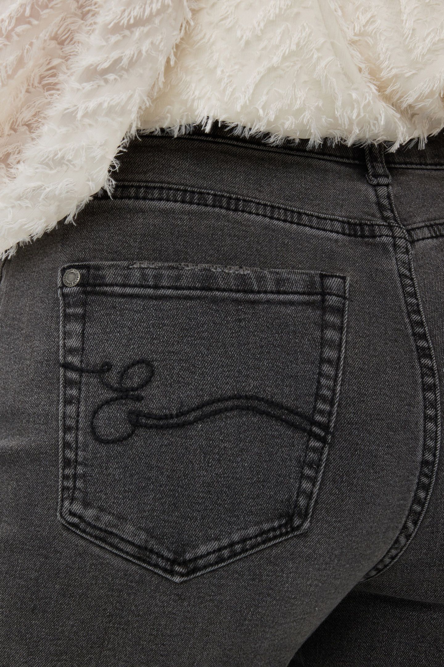 TROUSERS JEANS EMBELLISHMENT BLACK 7