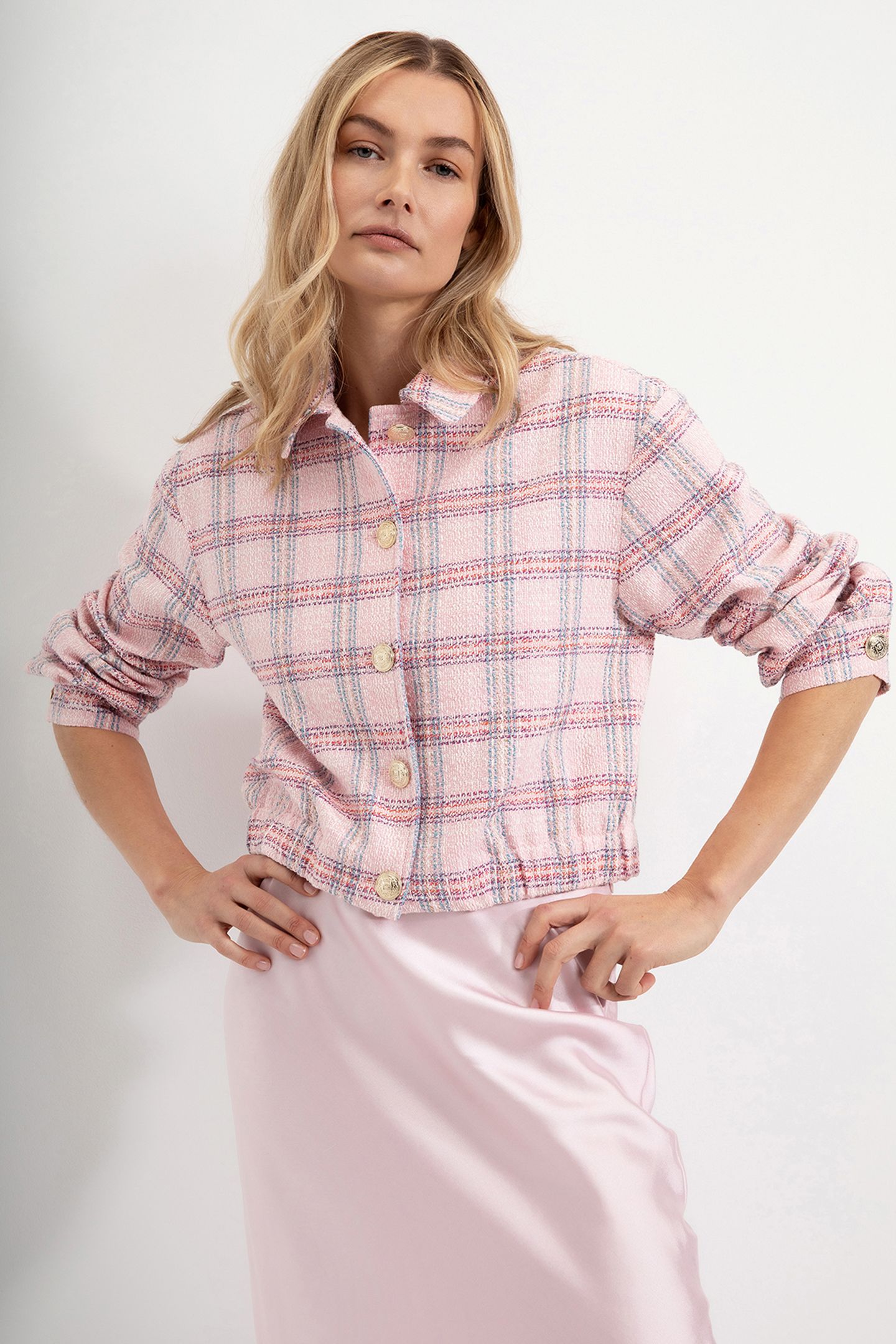 DARIA JACKET SOFT PINK CHECK 1