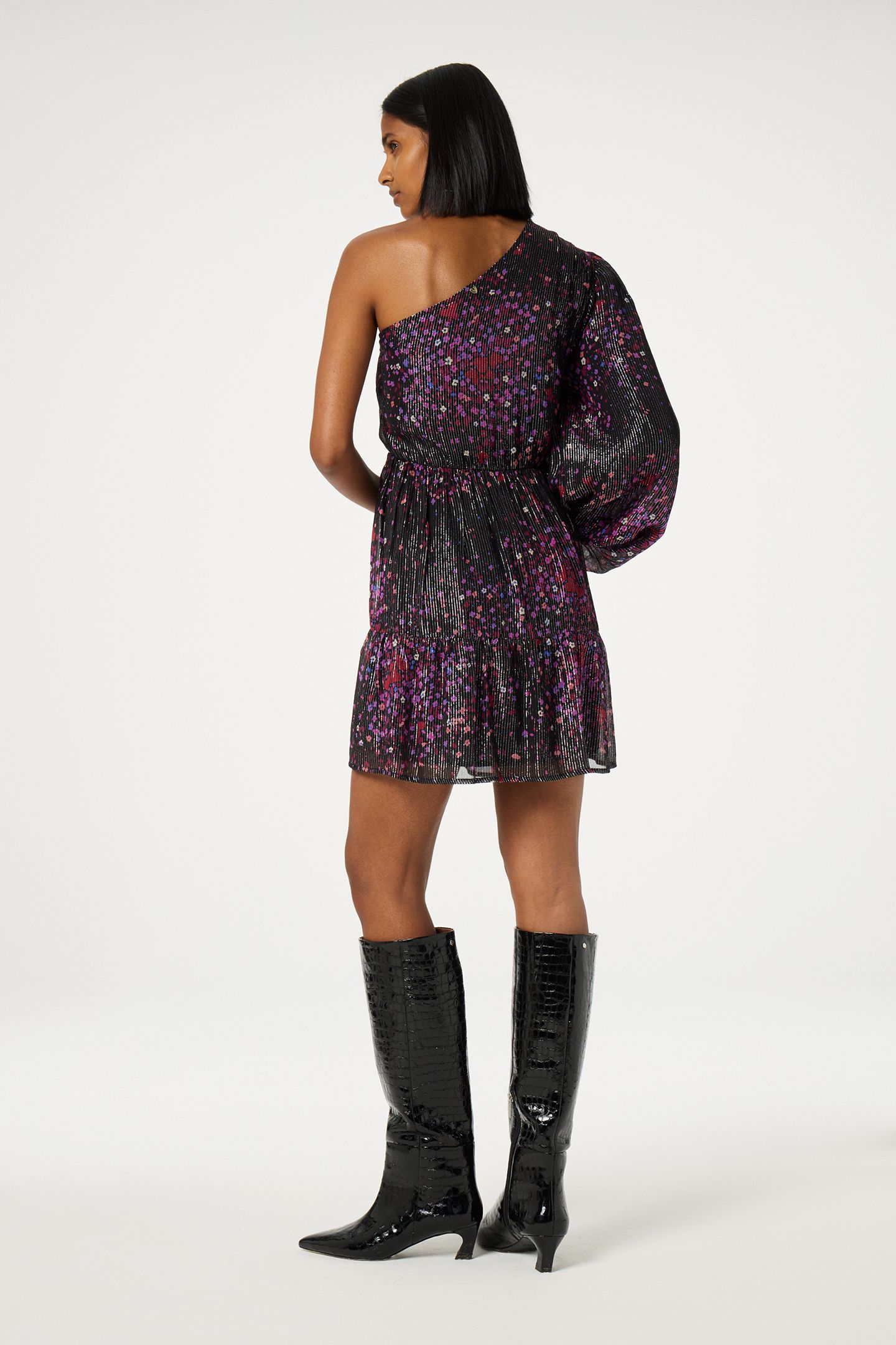 ROMY DRESS BLACK/RASPBERRY 2
