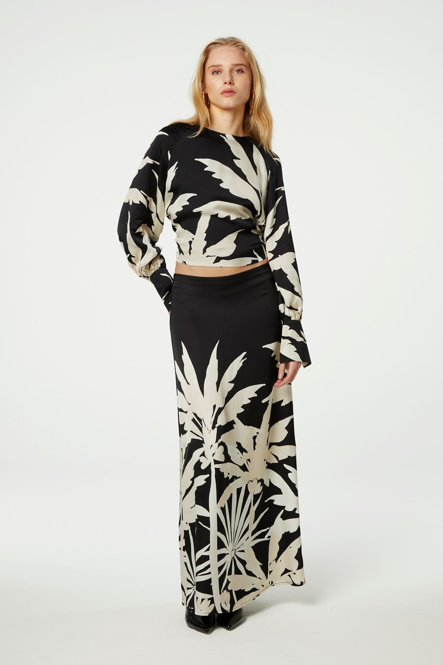 LAUREEN SKIRT CREME BRULEE/BLACK 1