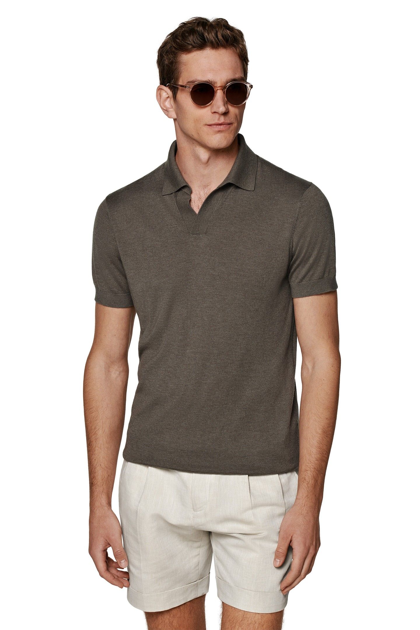 BUTTONLESS POLO LUX TAUPE 1