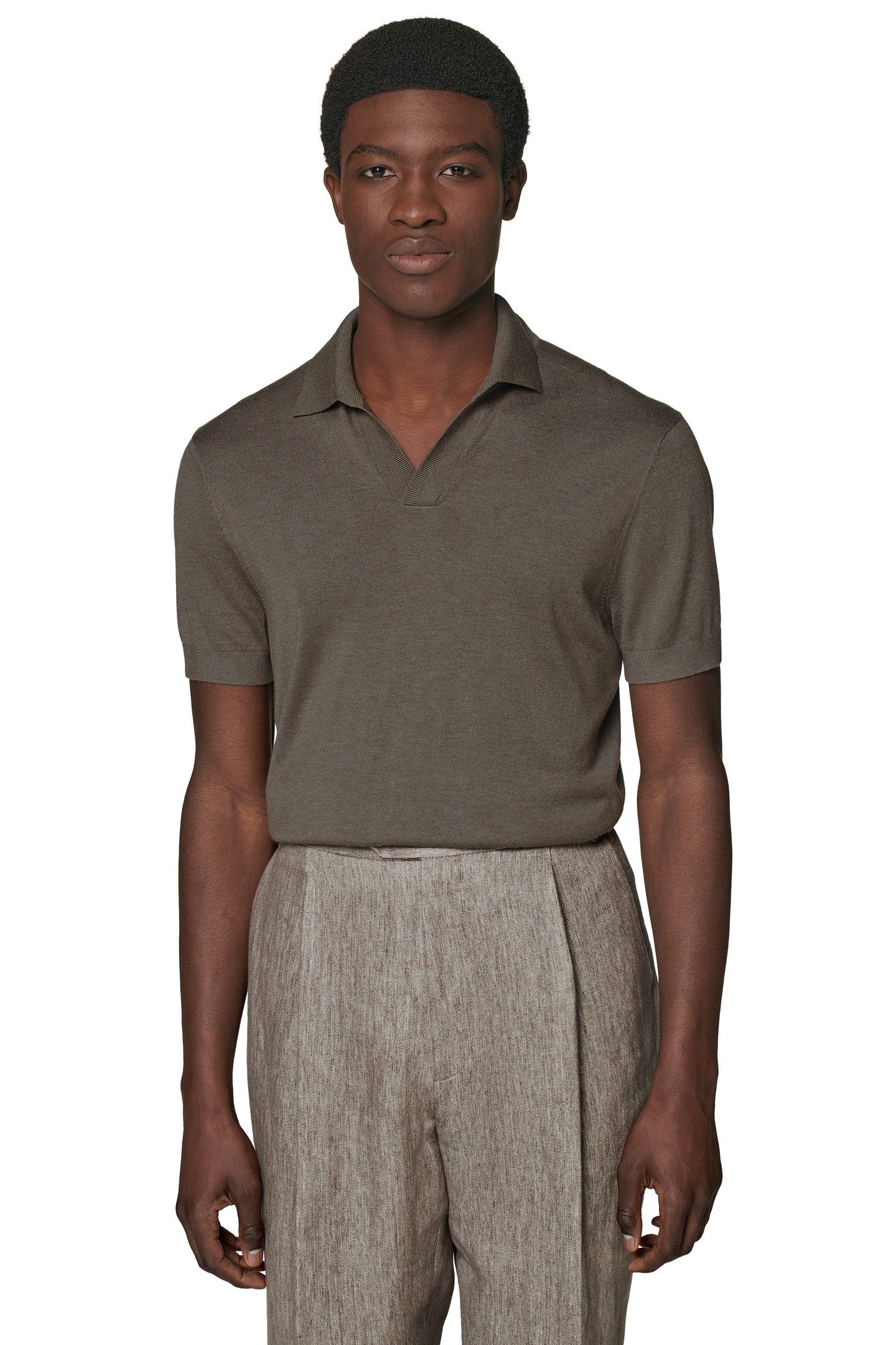 BUTTONLESS POLO LUX TAUPE 5