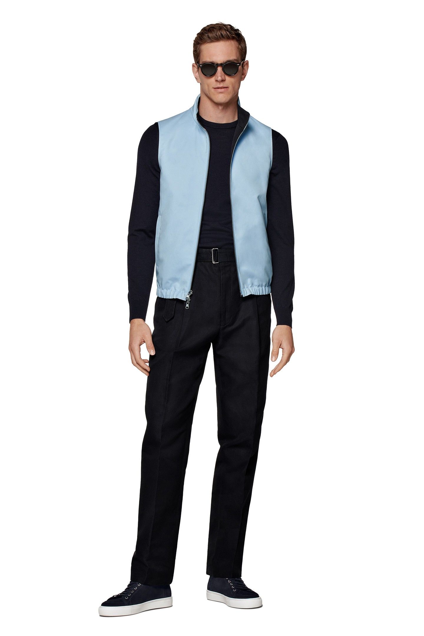 ZIP VEST-NAVY NAVY & LIGHT BLUE 2