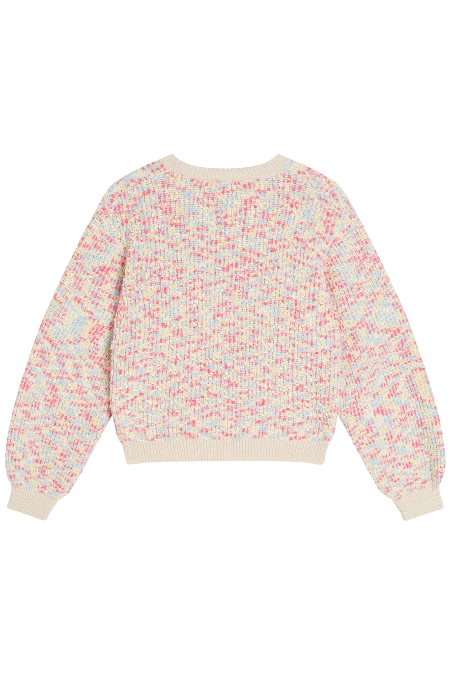GIRLS POPCORN SWEATER EGGNOG 2