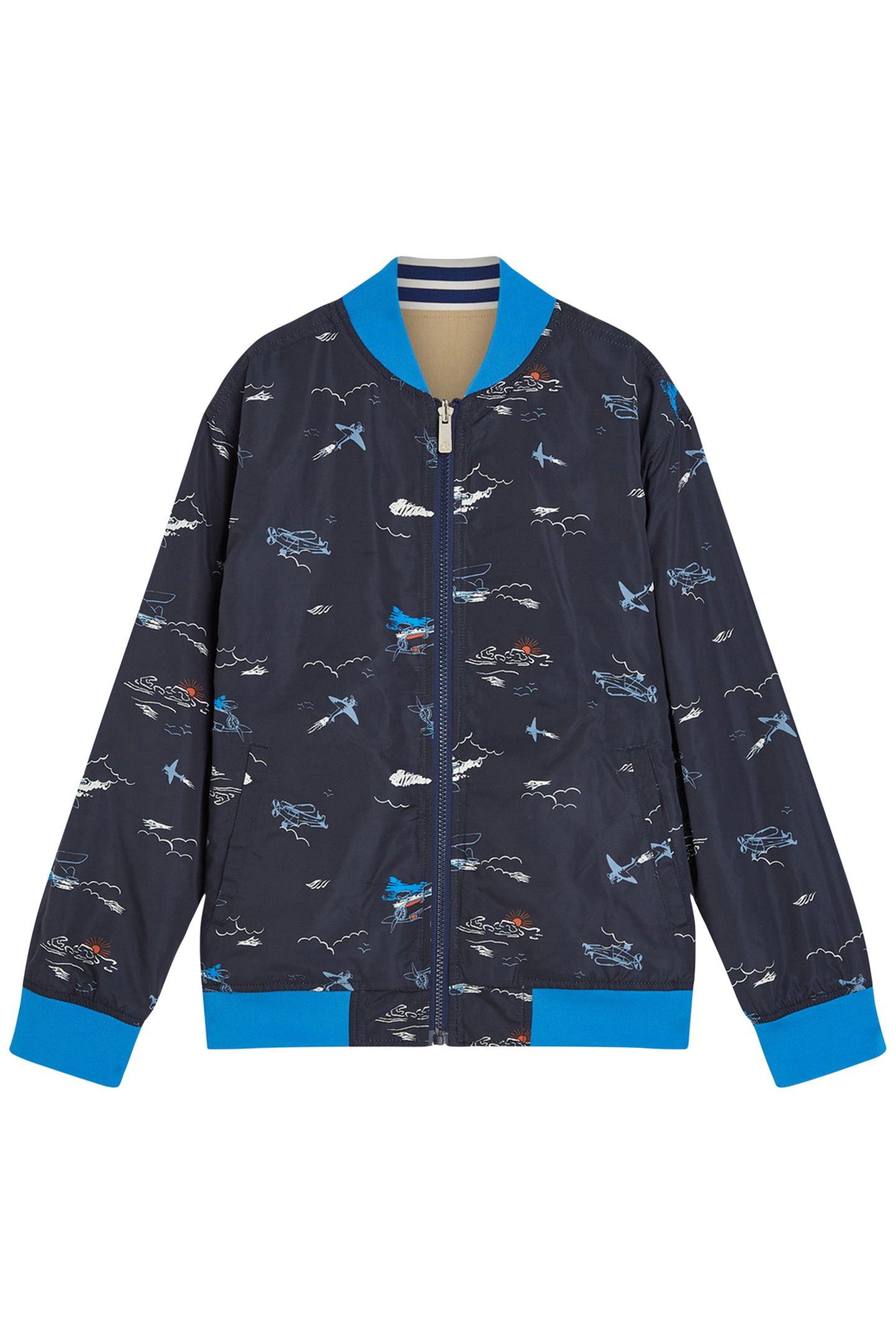 BOYS REVERSIBLE BOMBER JACKET TRAVERTINE 1