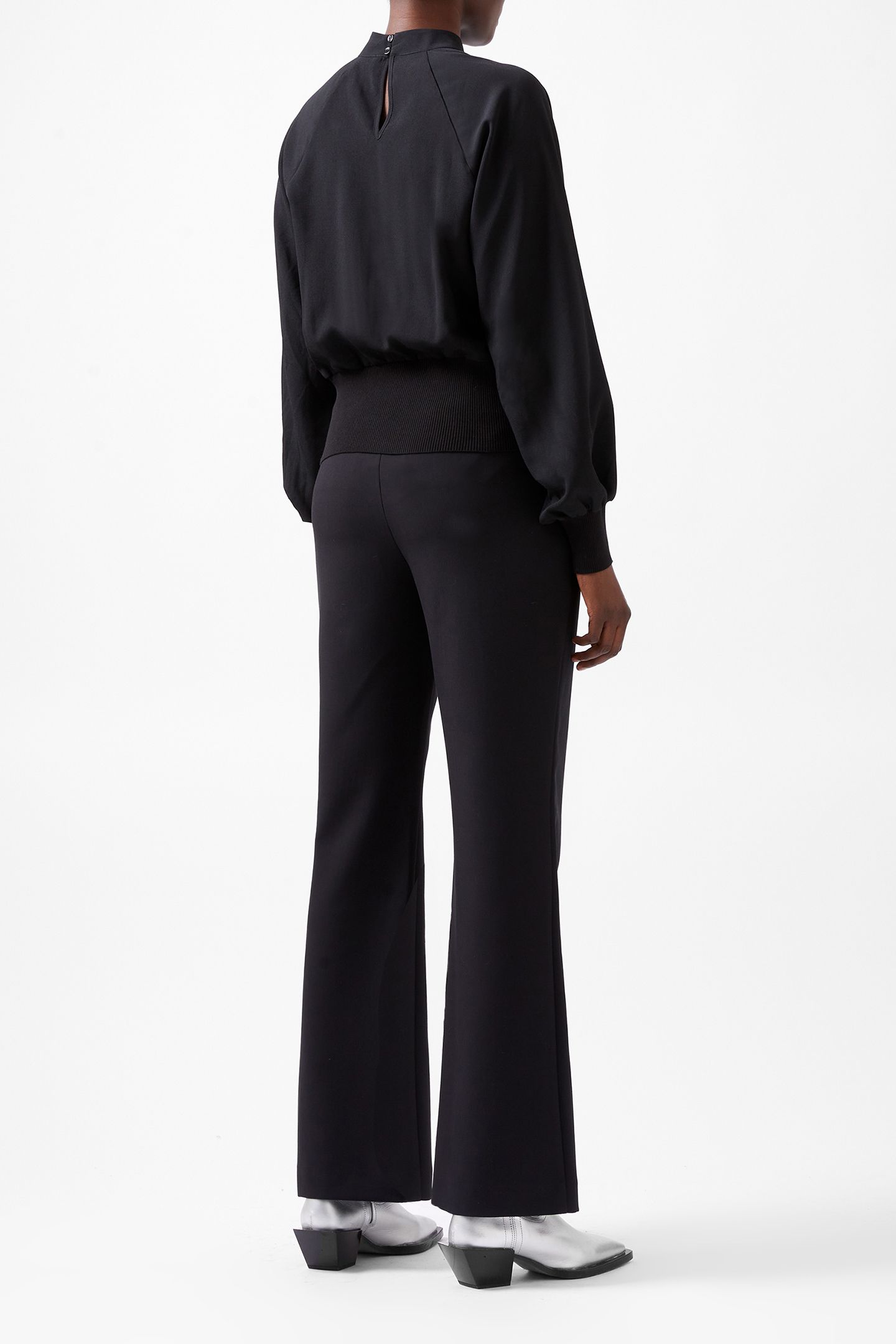 KRISTA KNIT L/S STAND NK TOP BLACKOUT 2