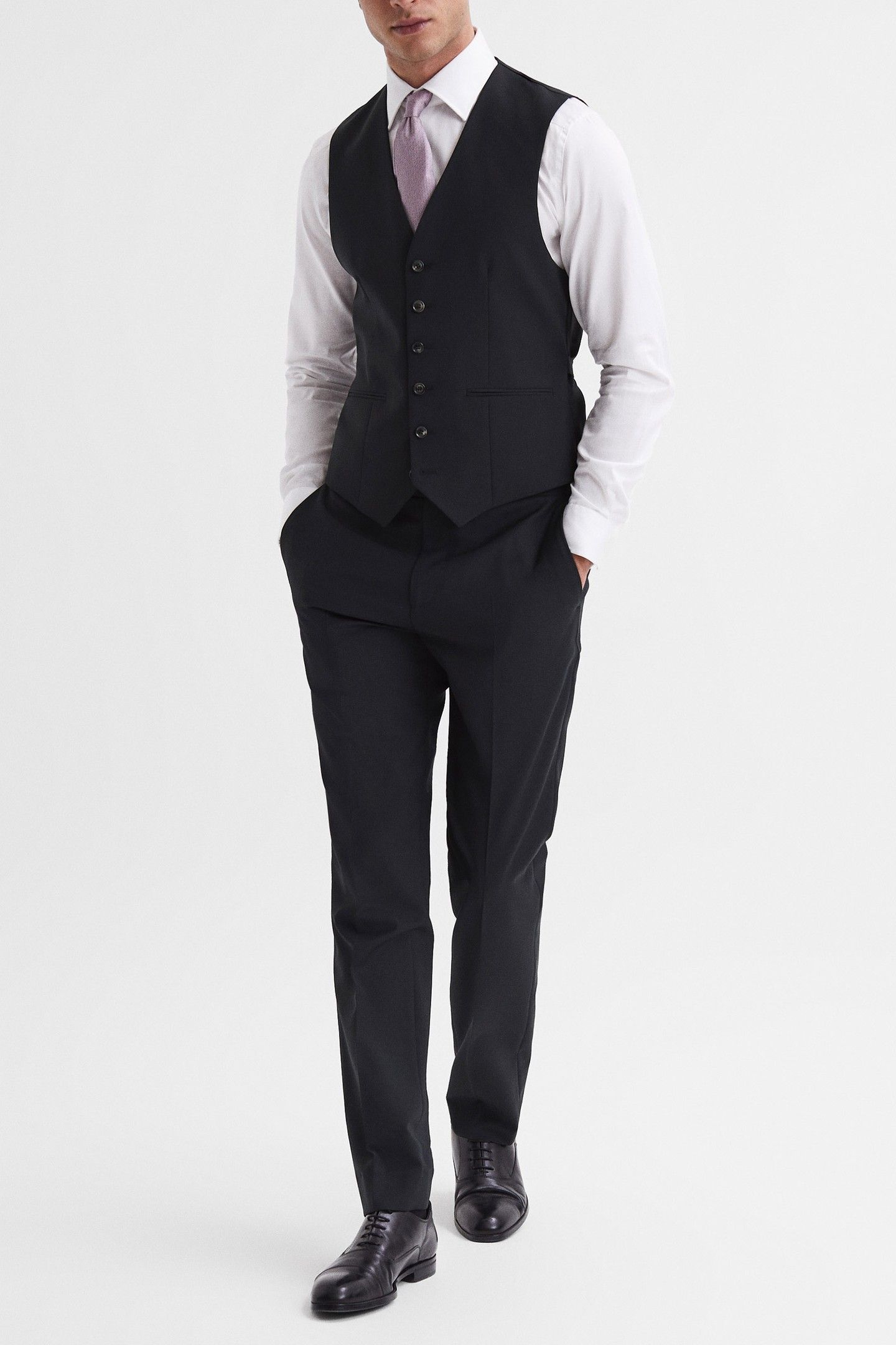 TRAVEL PLAIN WEAVE MODERN WAISTCOAT NAVY 2