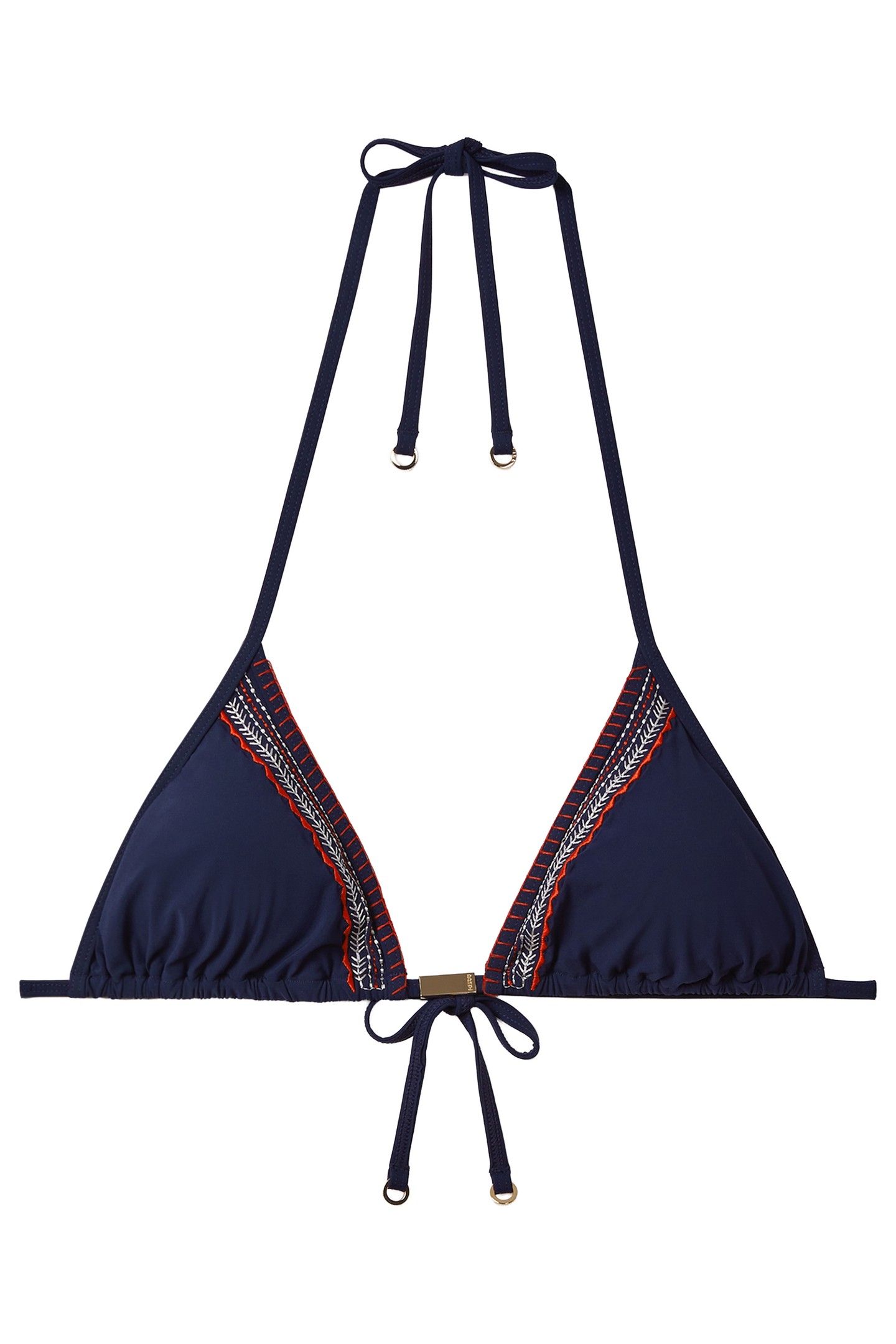 STITCH DETAIL TRIANGLE TOP NAVY/RED 4