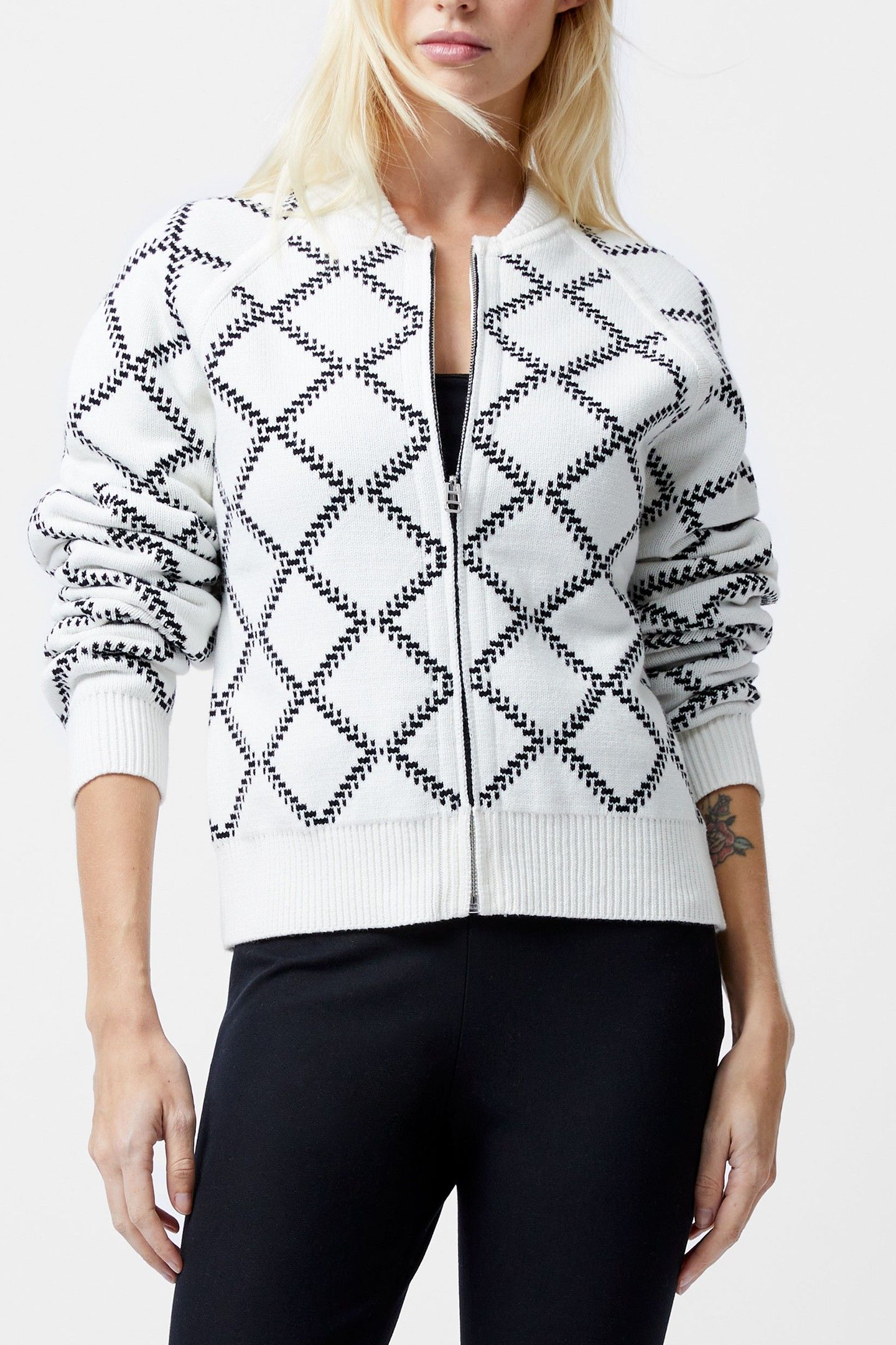 ODESSA REVERSIBLE CHECKS CARDI SUMMER WHITE 1
