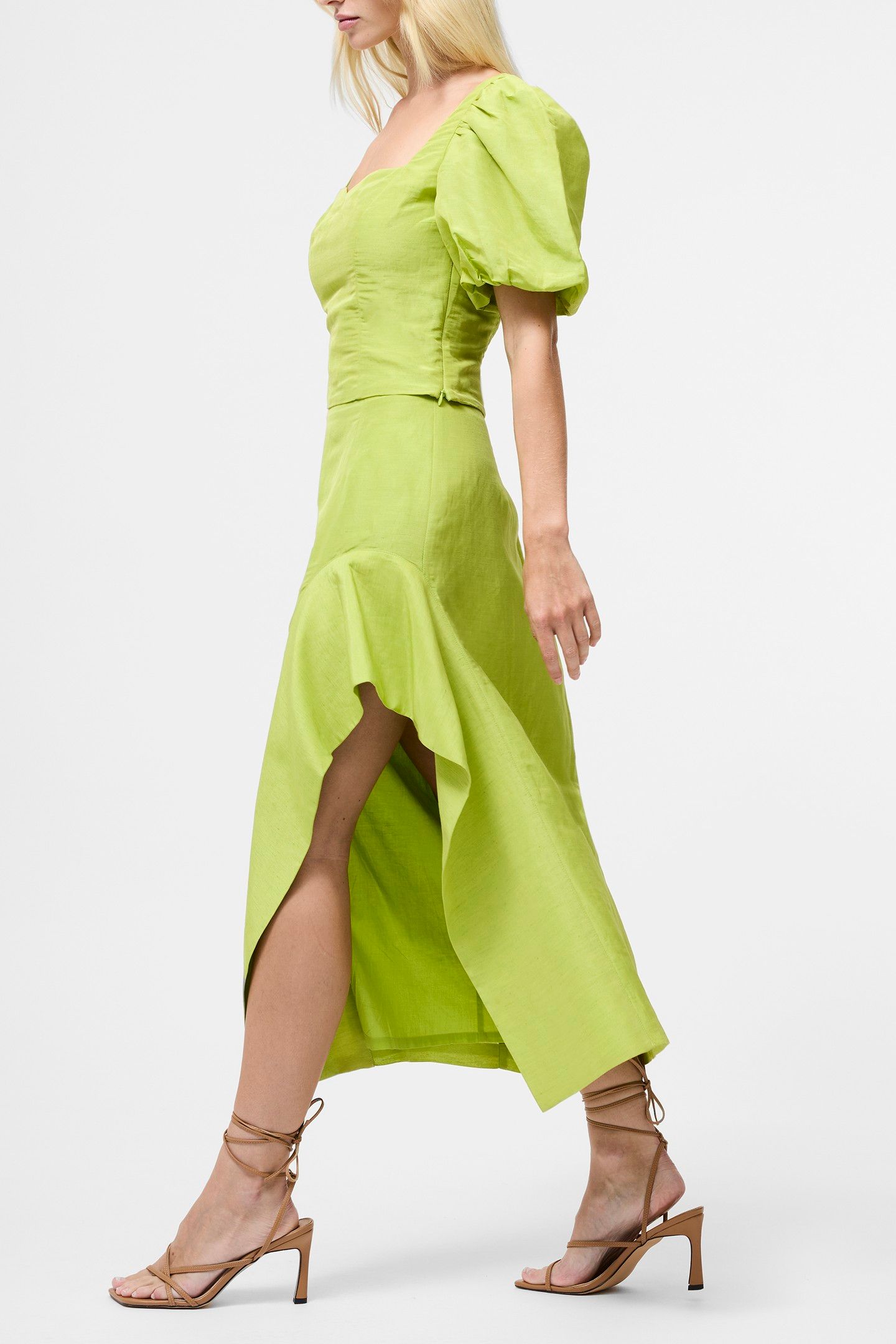 ISLAY LINEN MIDI SKIRT CACTUS GREEN 3