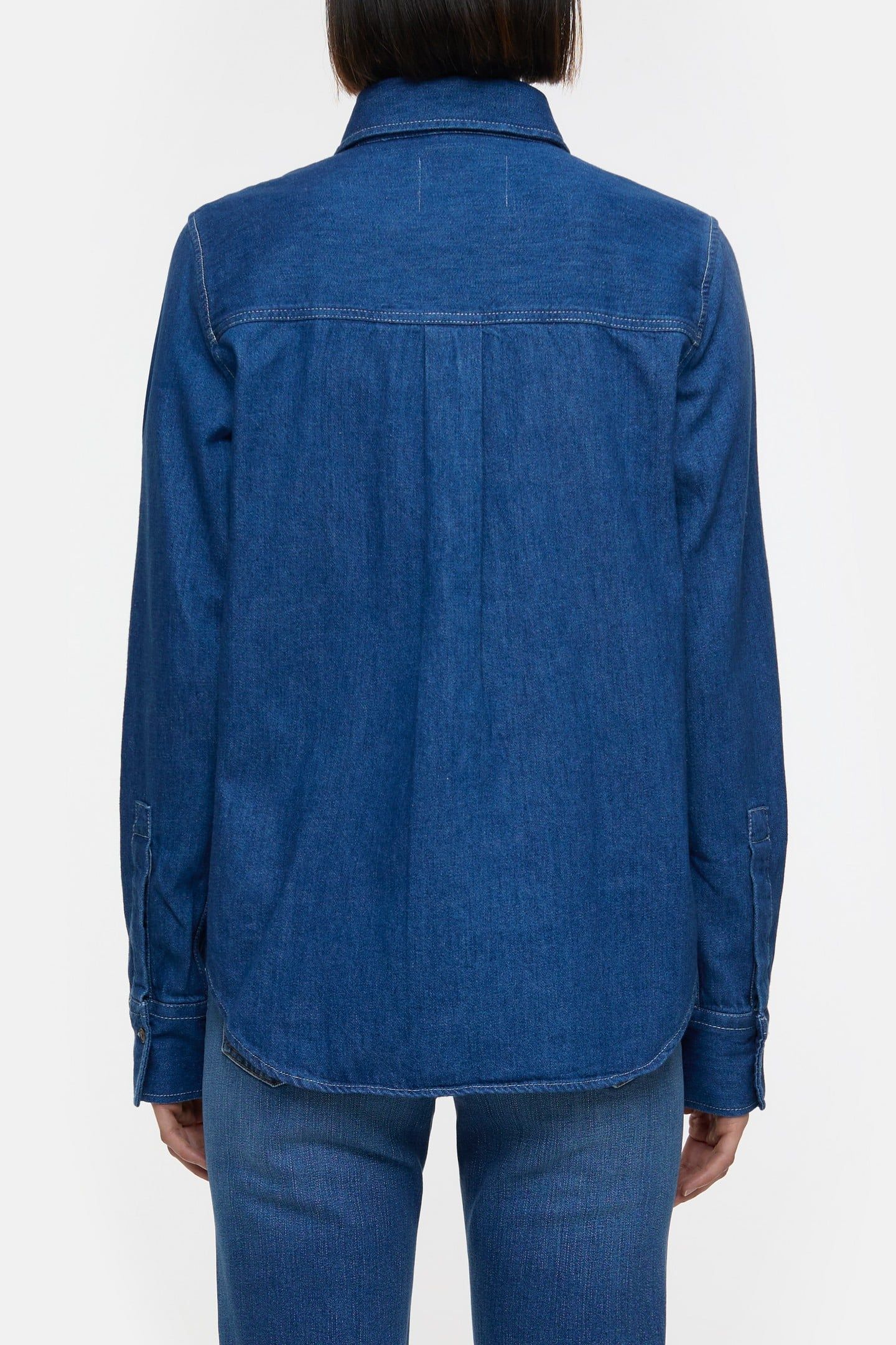 STRAIGHT FITTED SHIRT & BLOUSES DARK BLUE 2