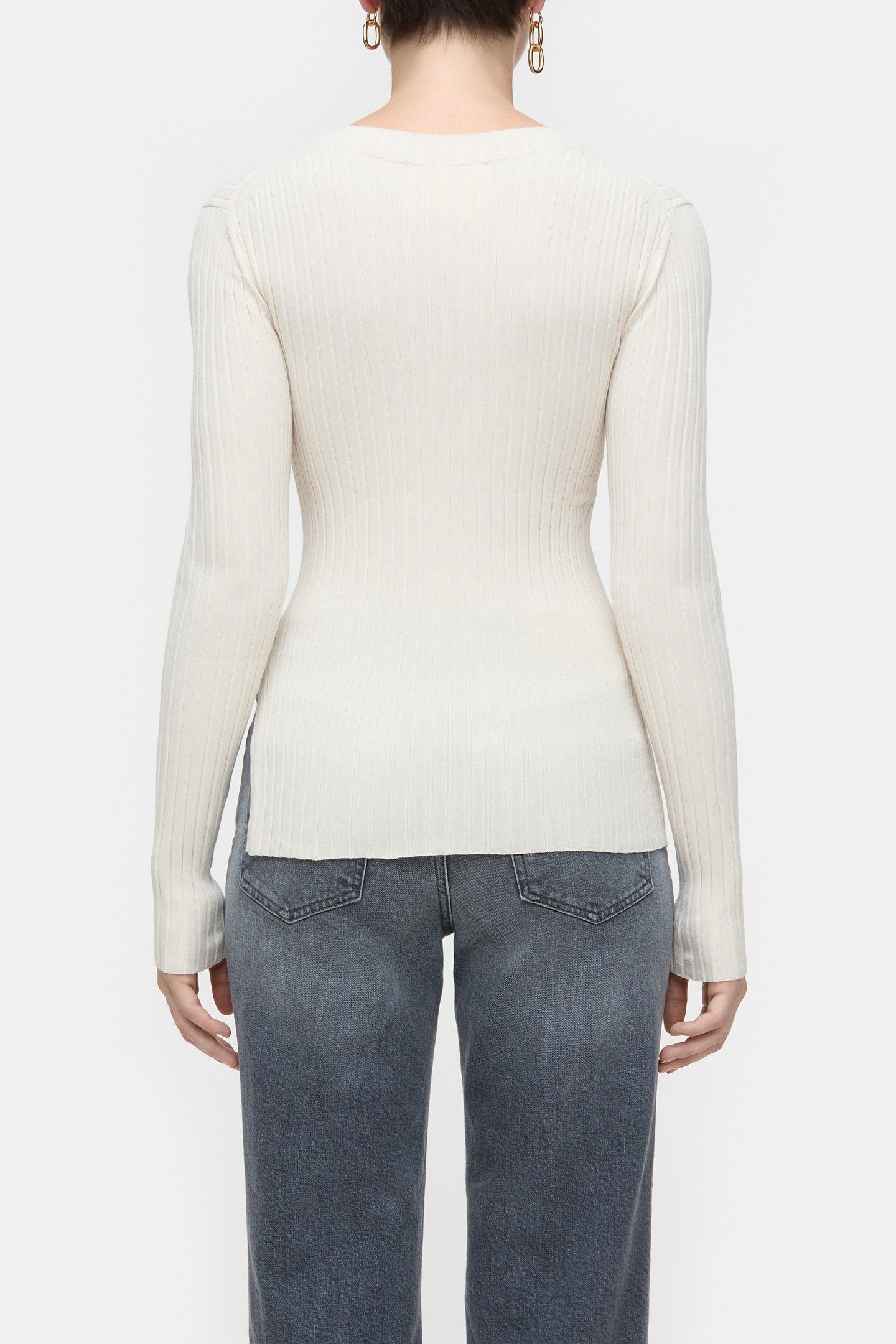 CREW NECK LONG SLEEVE KNITS RAW SILK 2