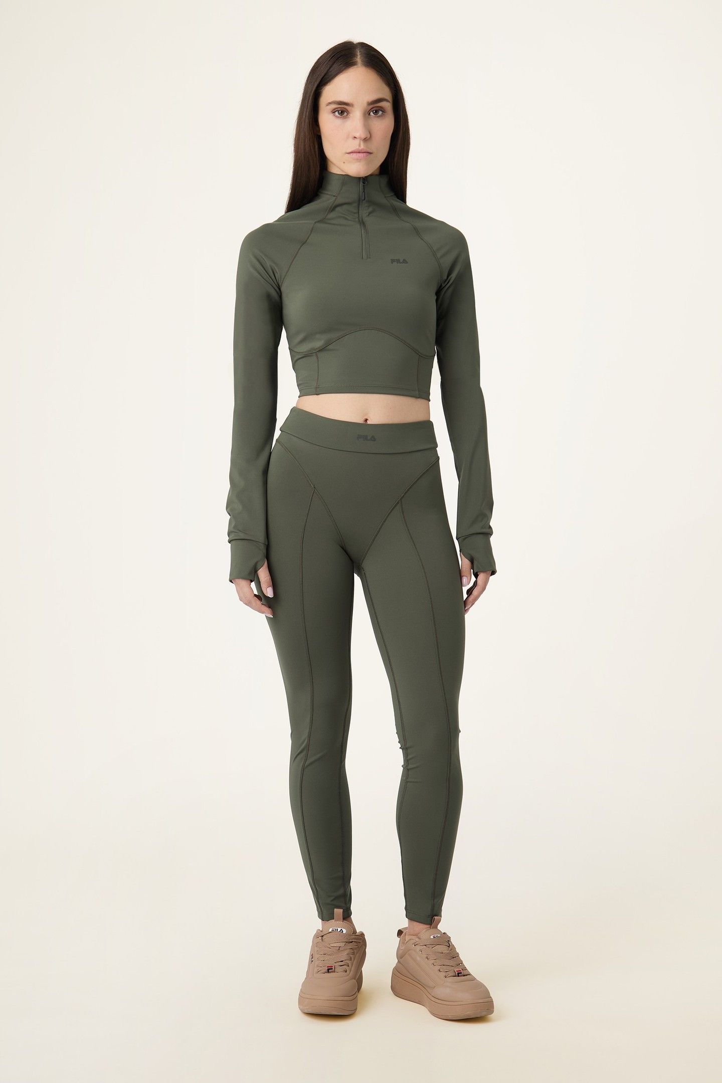 CORSICO SLIM CROPPED SCULPTURAL HALF-ZIP SHIRT DEEP DEPTHS 2