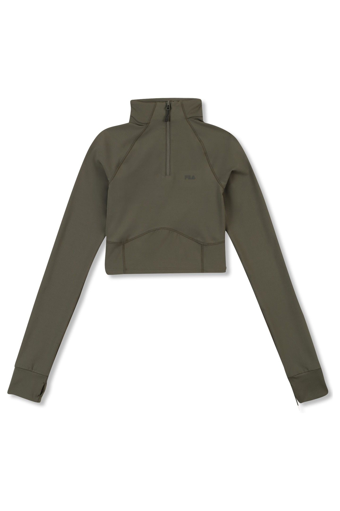 CORSICO SLIM CROPPED SCULPTURAL HALF-ZIP SHIRT DEEP DEPTHS 5